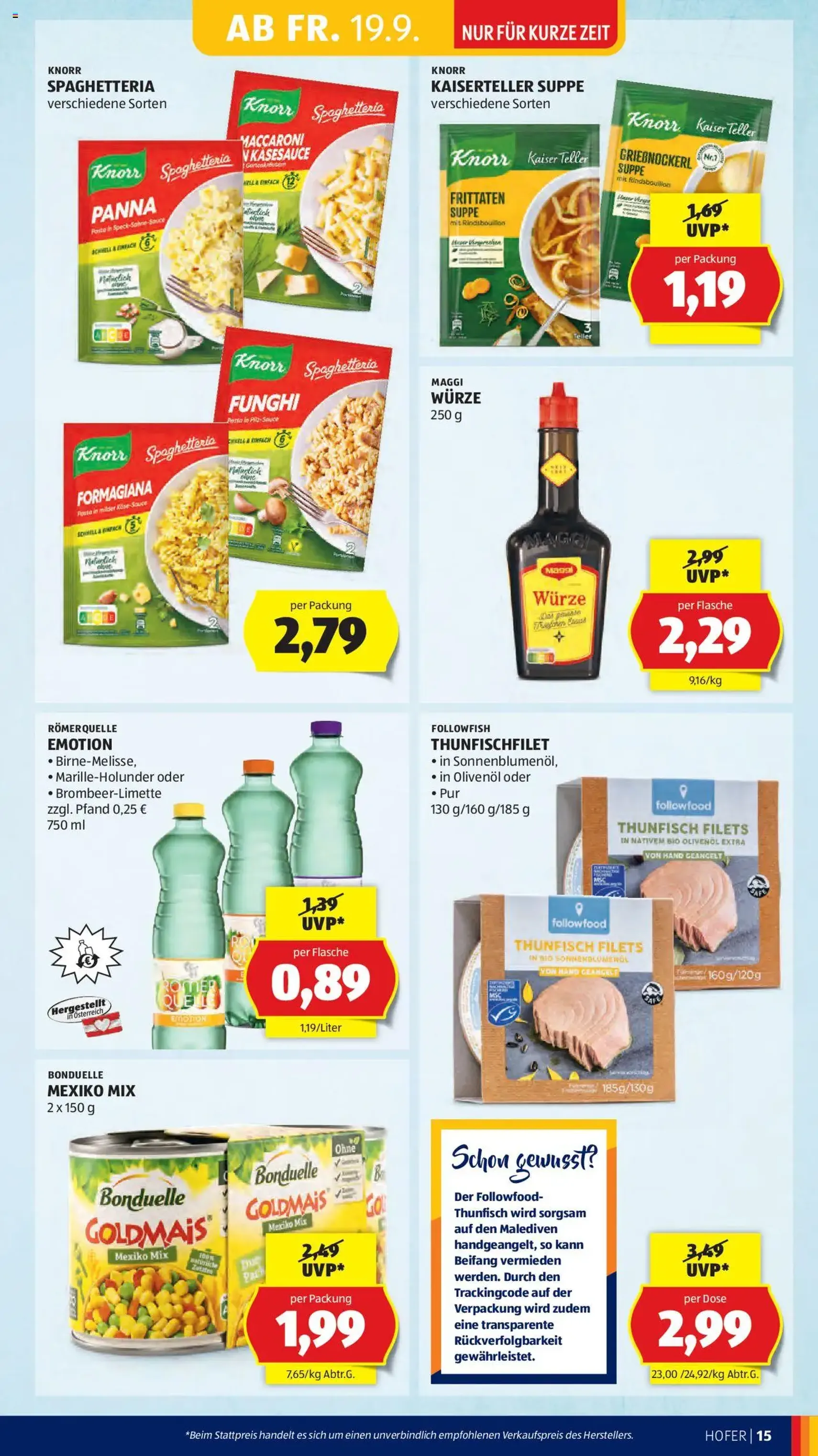 Hofer Flugblatt - Gültiger Prospekt ab 19.09.2025, Seite 17 von insgesamt 49
