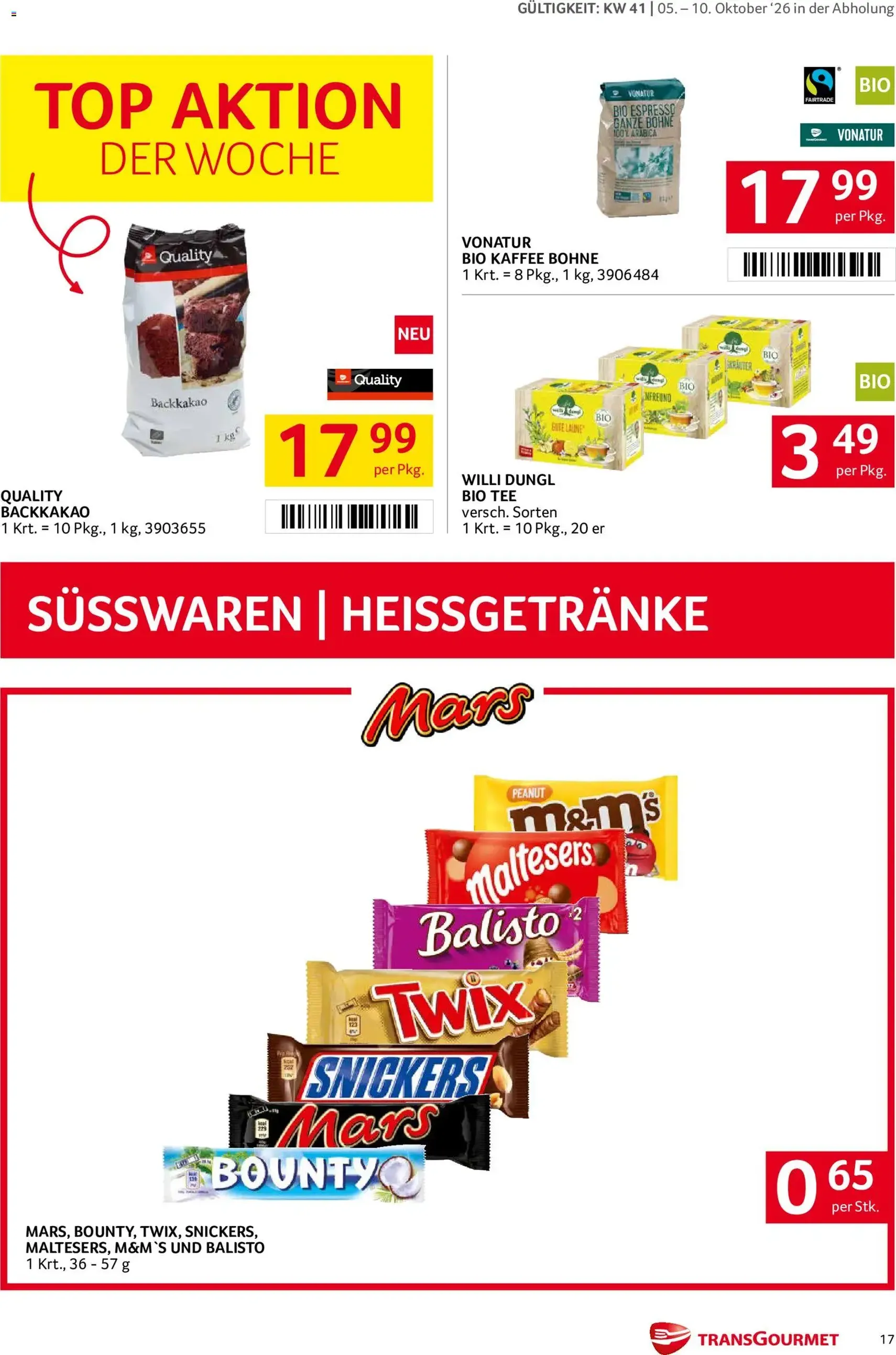 Transgourmet Flugblatt - Gültiger Prospekt ab 05.10.2026, Seite 17 von insgesamt 28