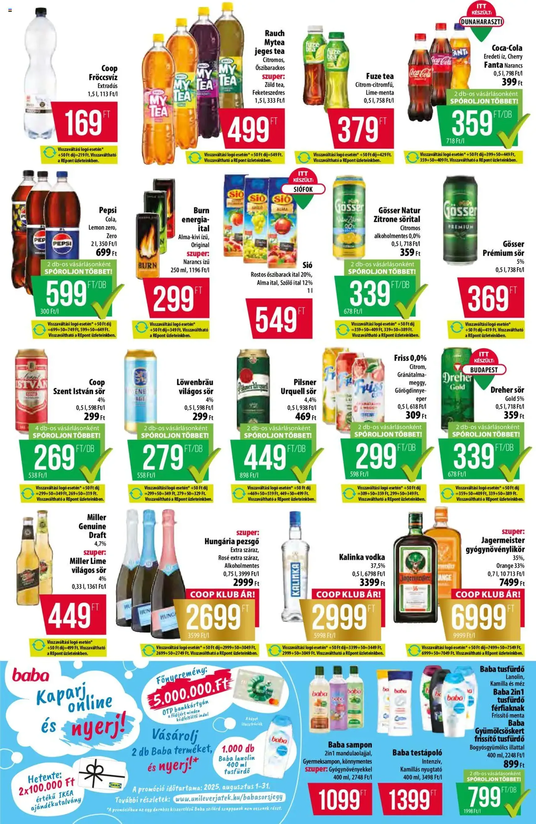 COOP Akciós újság - 2025.07.31. érvényes szórólap 6 oldal 8 oldalból COOP Akciós újság - 2025.07.31. érvényes szórólap 6 oldal 8 oldalból
