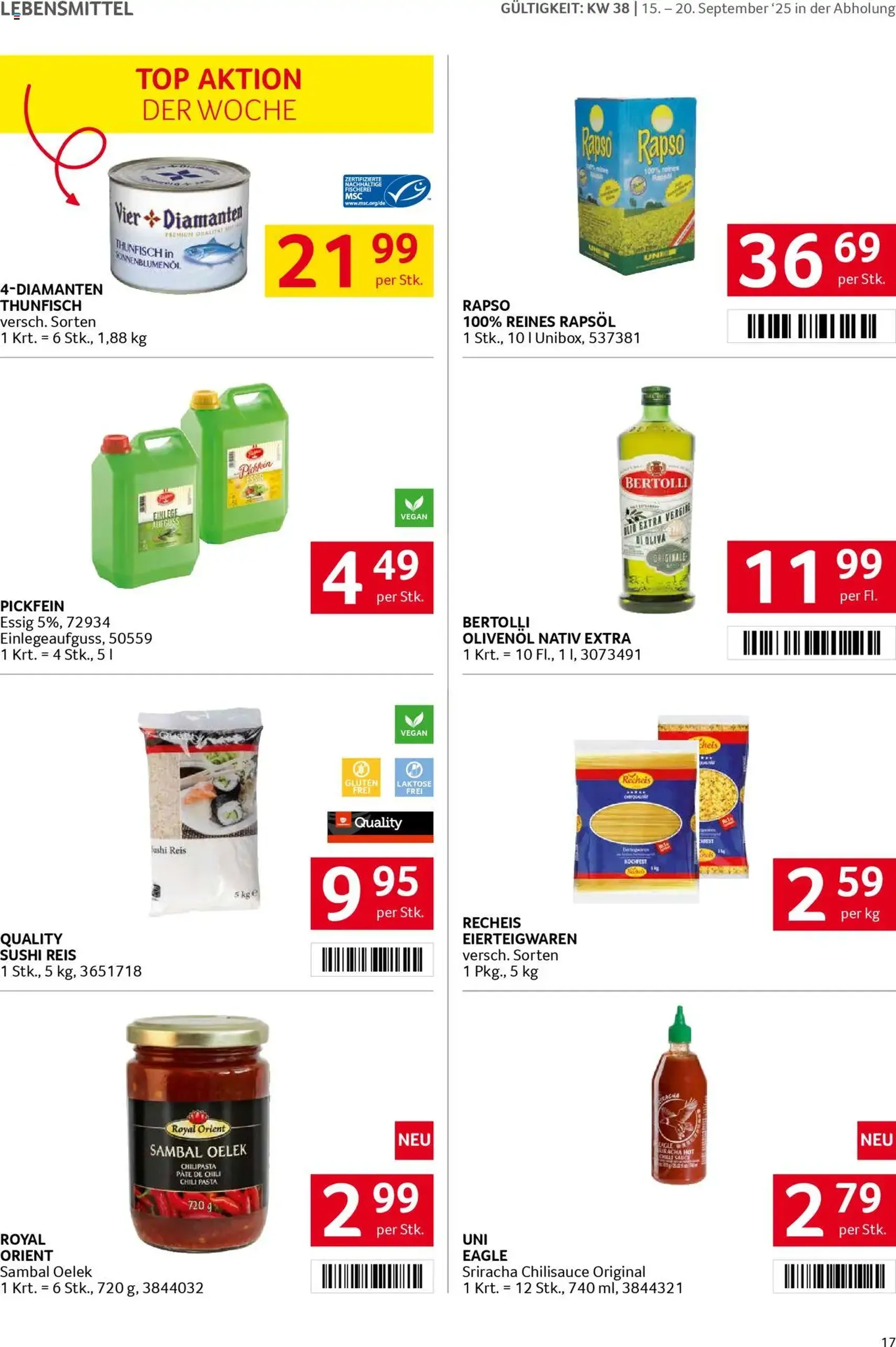 Transgourmet Flugblatt - Gültiger Prospekt ab 14.09.2025, Seite 17 von insgesamt 36 Transgourmet Flugblatt - Gültiger Prospekt ab 14.09.2025, Seite 17 von insgesamt 36