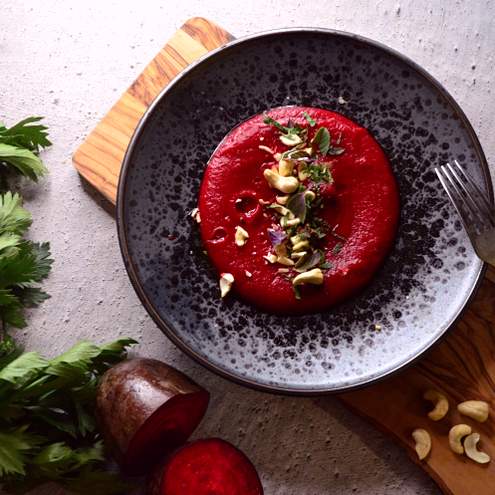 Hummus z červené řepy a kešu - krok přípravy 1