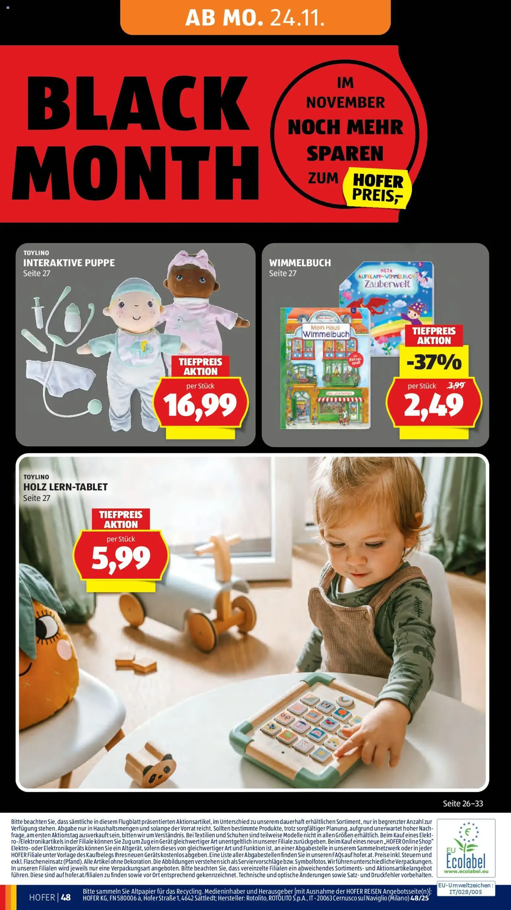 Hofer - Black Friday - Gültiger Prospekt ab 21.11.2025, Seite 62 von insgesamt 63