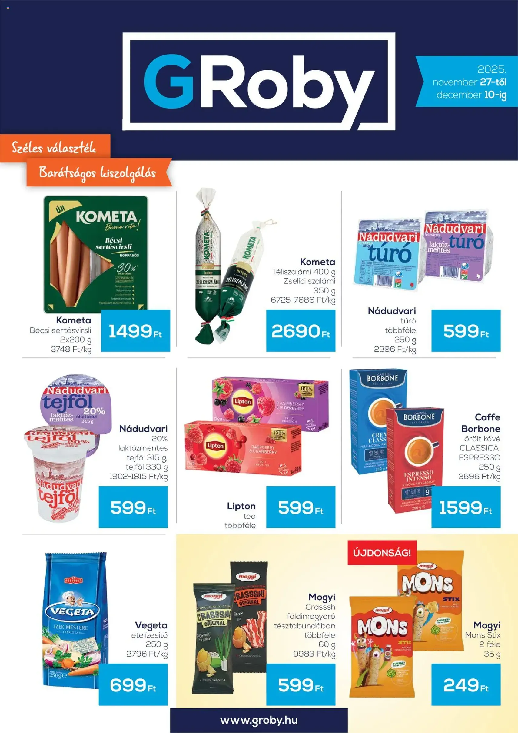 G'Roby Akciós újság - 2025.11.27. érvényes szórólap 1 oldal 4 oldalból