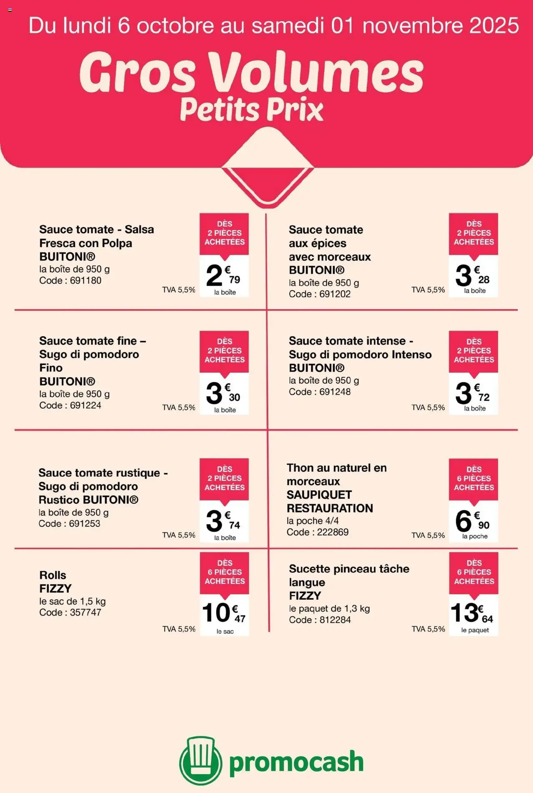 Promocash Catalogue gros volumes petits prix - brochure valable à partir du 06/10/2025, page 2 sur 5 Promocash Catalogue gros volumes petits prix - brochure valable à partir du 06/10/2025, page 2 sur 5