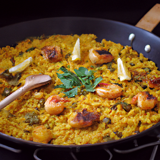 Previsualización de la receta Receta de paella de arroz con chipirones y gambas