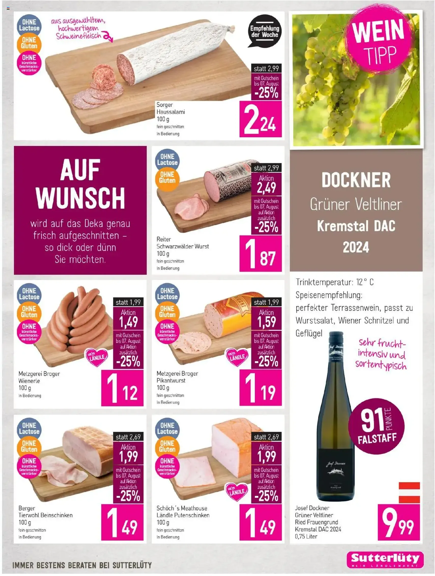 Sutterlüty Flugblatt - Gültiger Prospekt ab 31.07.2025, Seite 9 von insgesamt 24 Sutterlüty Flugblatt - Gültiger Prospekt ab 31.07.2025, Seite 9 von insgesamt 24