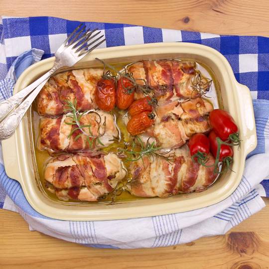 Anteprima ricetta Pollo al forno con pancetta