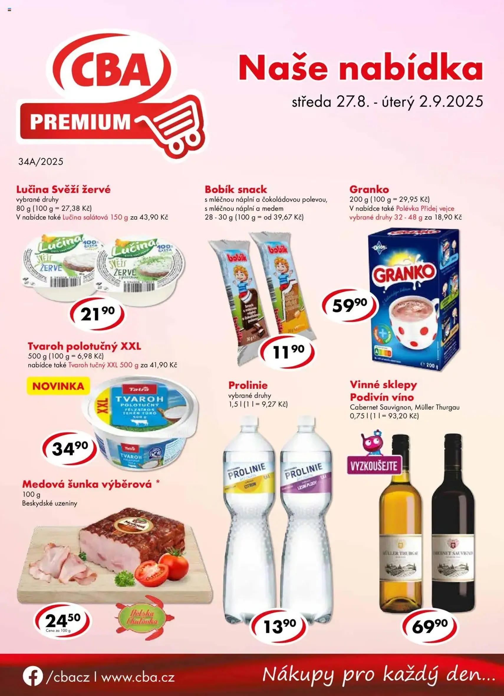 CBA leták - Premium - platný leták od 27.08.2025 strana 1 z 4