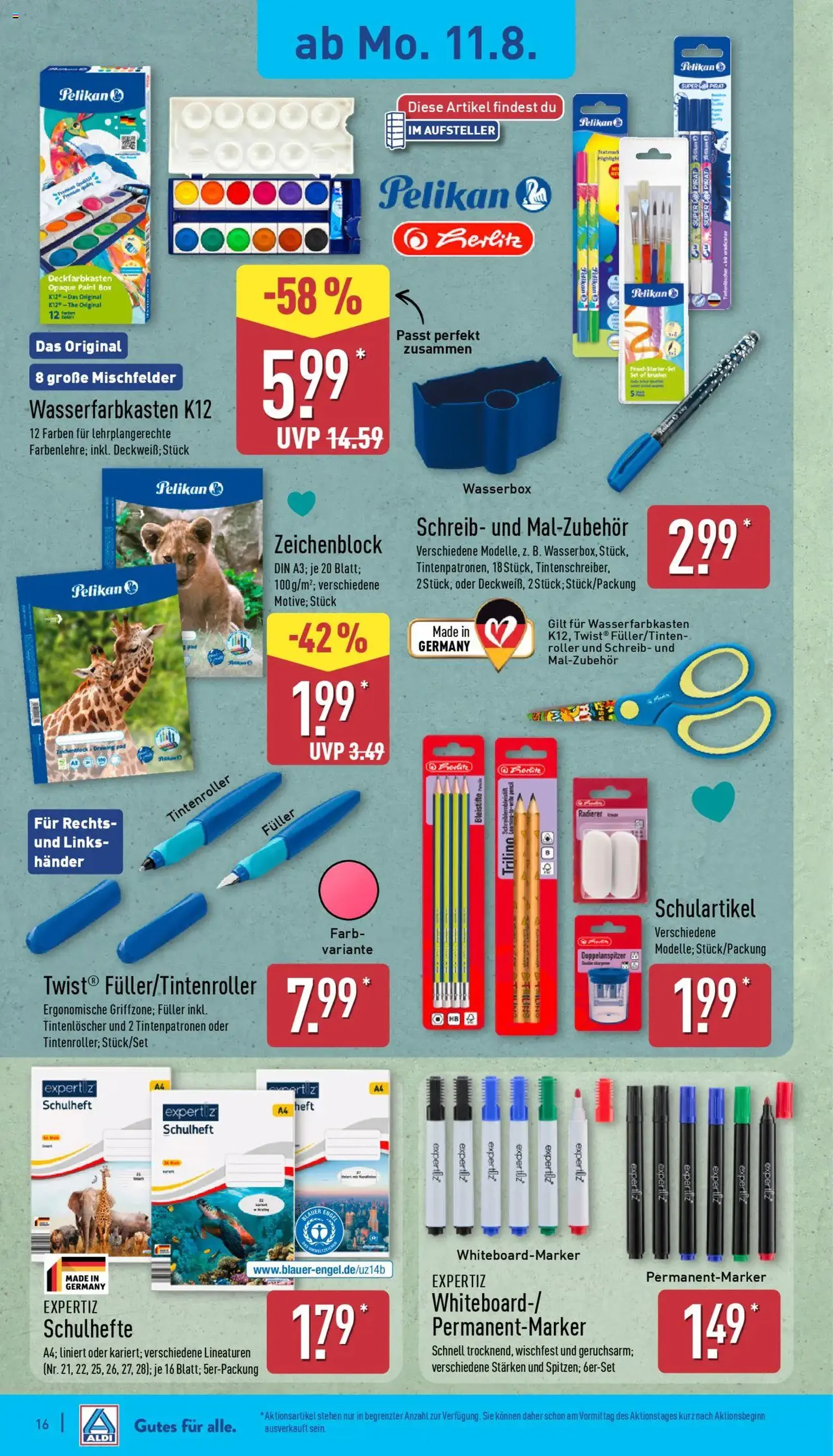 Aldi Prospekt - Gültiger Prospekt ab 11.08.2025, Seite 16 von insgesamt 43 Aldi Prospekt - Gültiger Prospekt ab 11.08.2025, Seite 16 von insgesamt 43