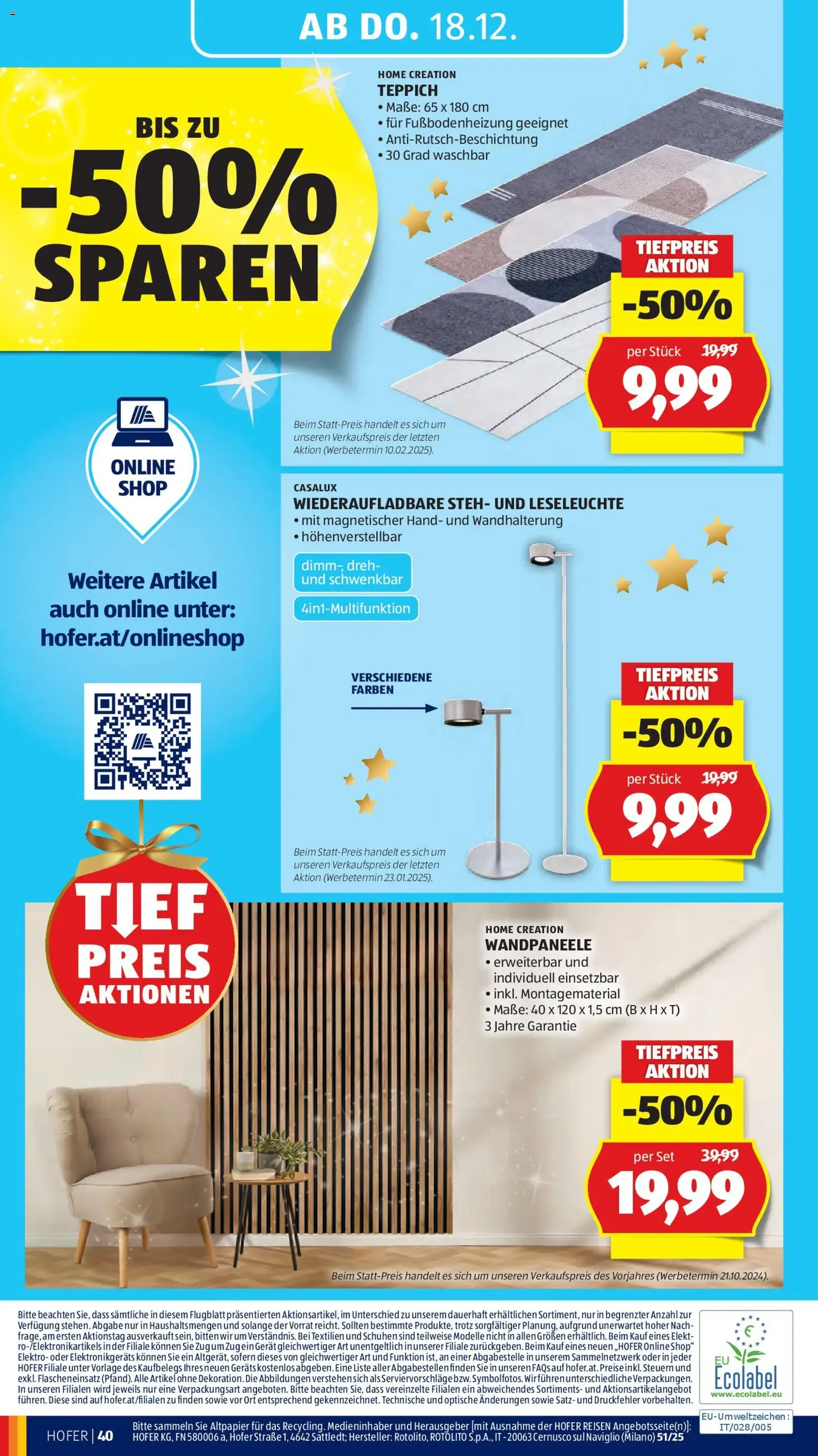 Hofer Flugblatt - Gültiger Prospekt ab 12.12.2025, Seite 52 von insgesamt 53