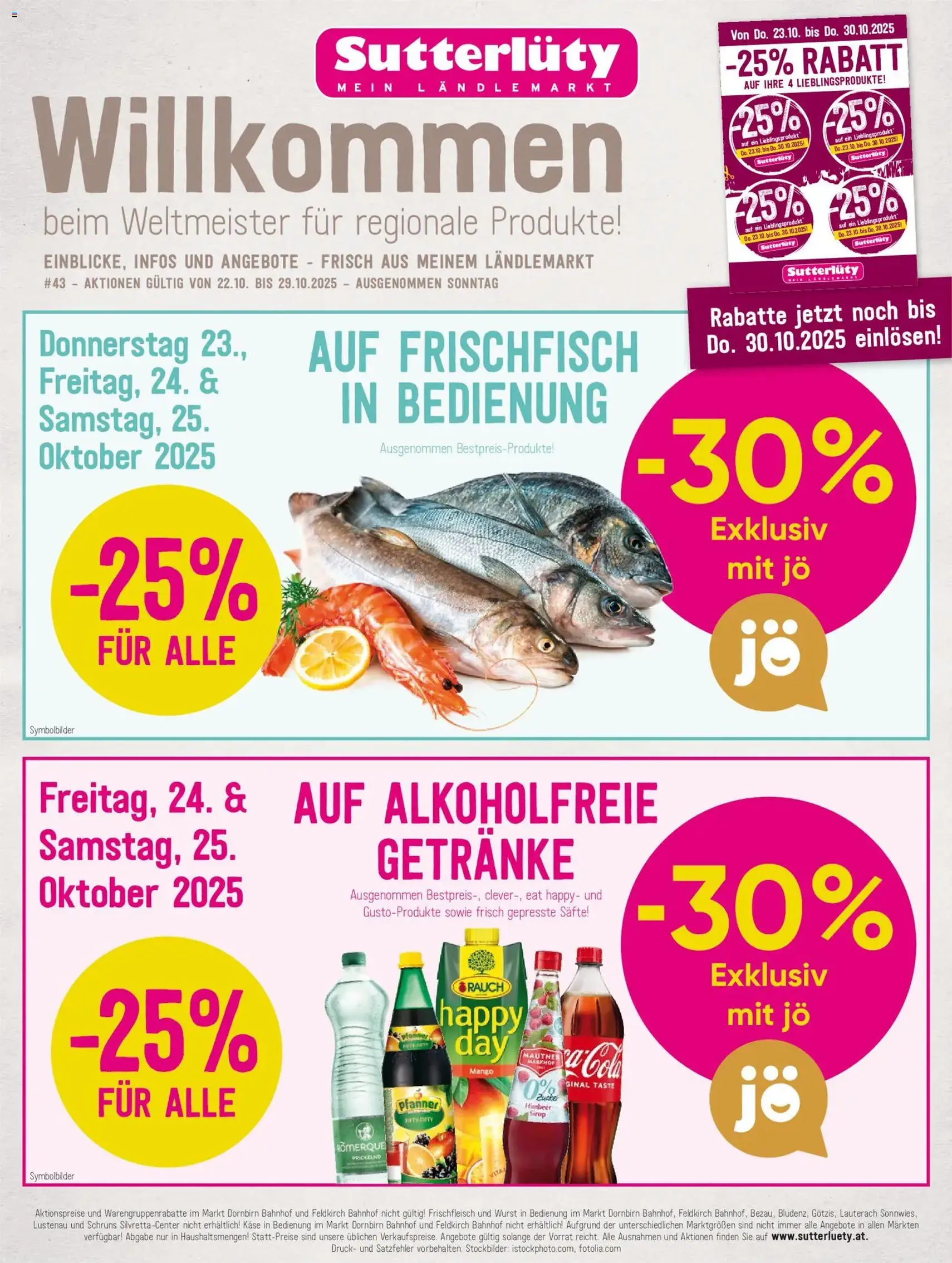 Sutterlüty Flugblatt - Gültiger Prospekt ab 22.10.2025, Seite 1 von insgesamt 24 Sutterlüty Flugblatt - Gültiger Prospekt ab 22.10.2025, Seite 1 von insgesamt 24