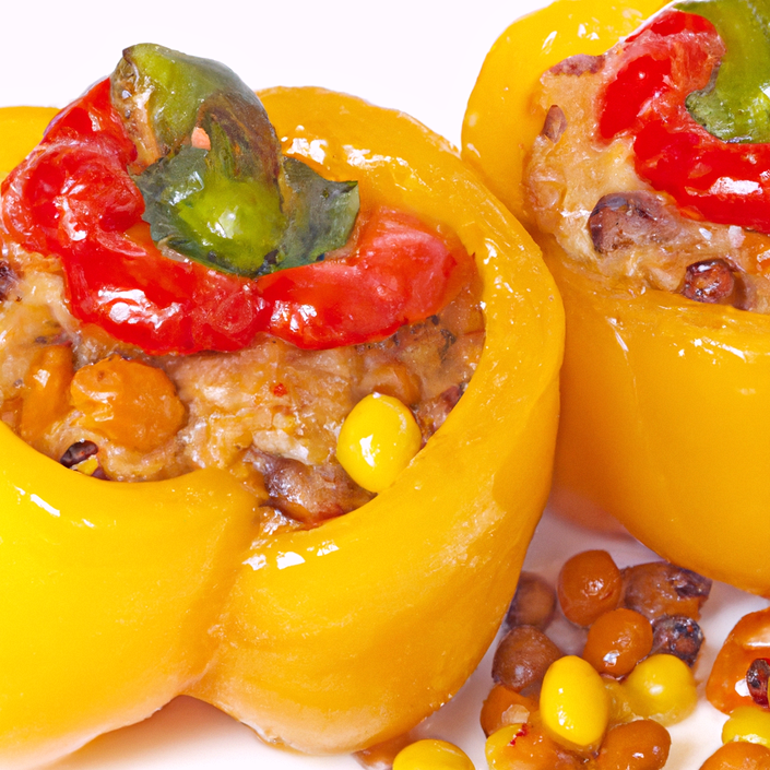 Peperoni ripieni di mais e fagioli