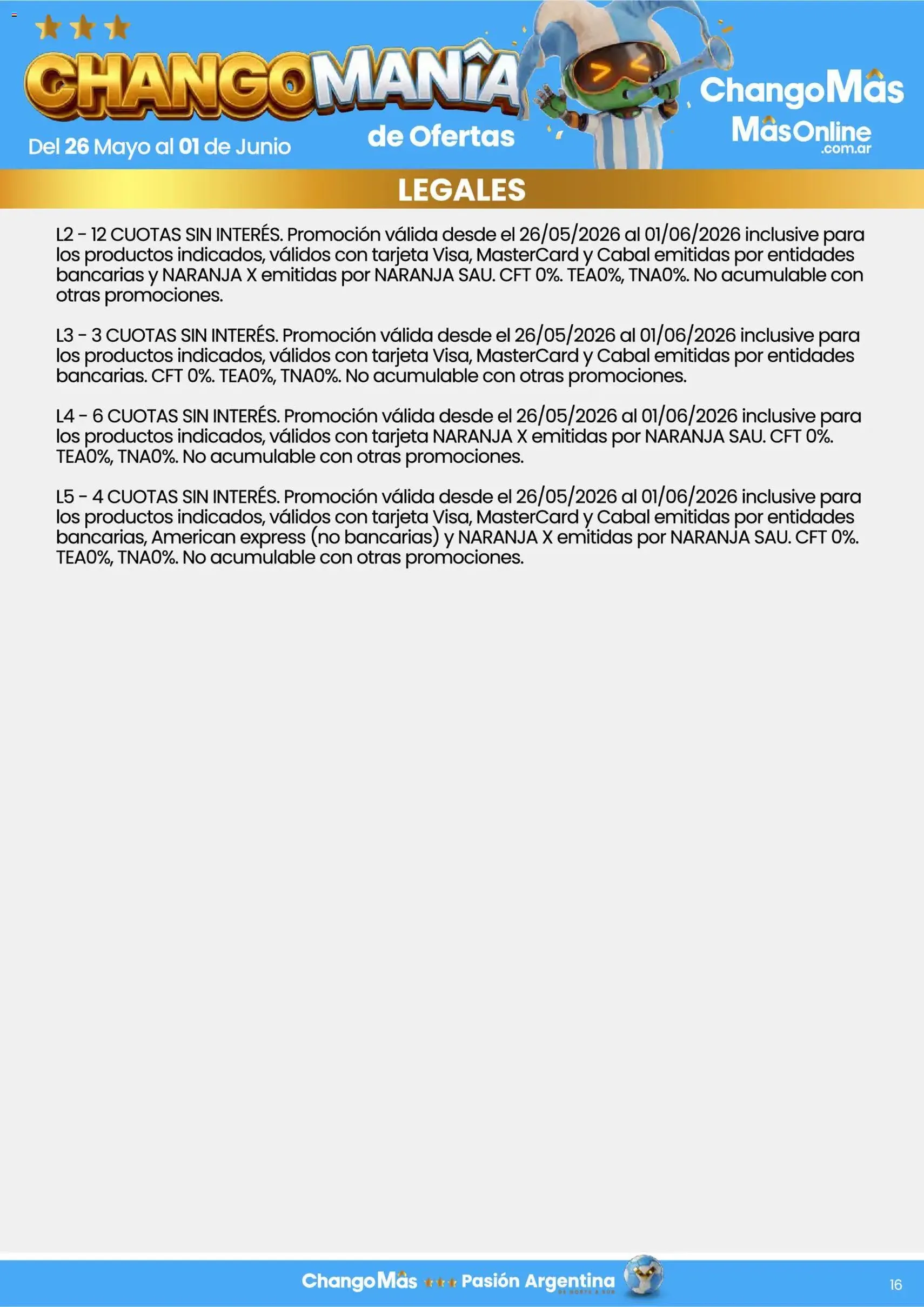 Changomas ofertas - folleto válido desde 26/05/2026 página 16 de 16