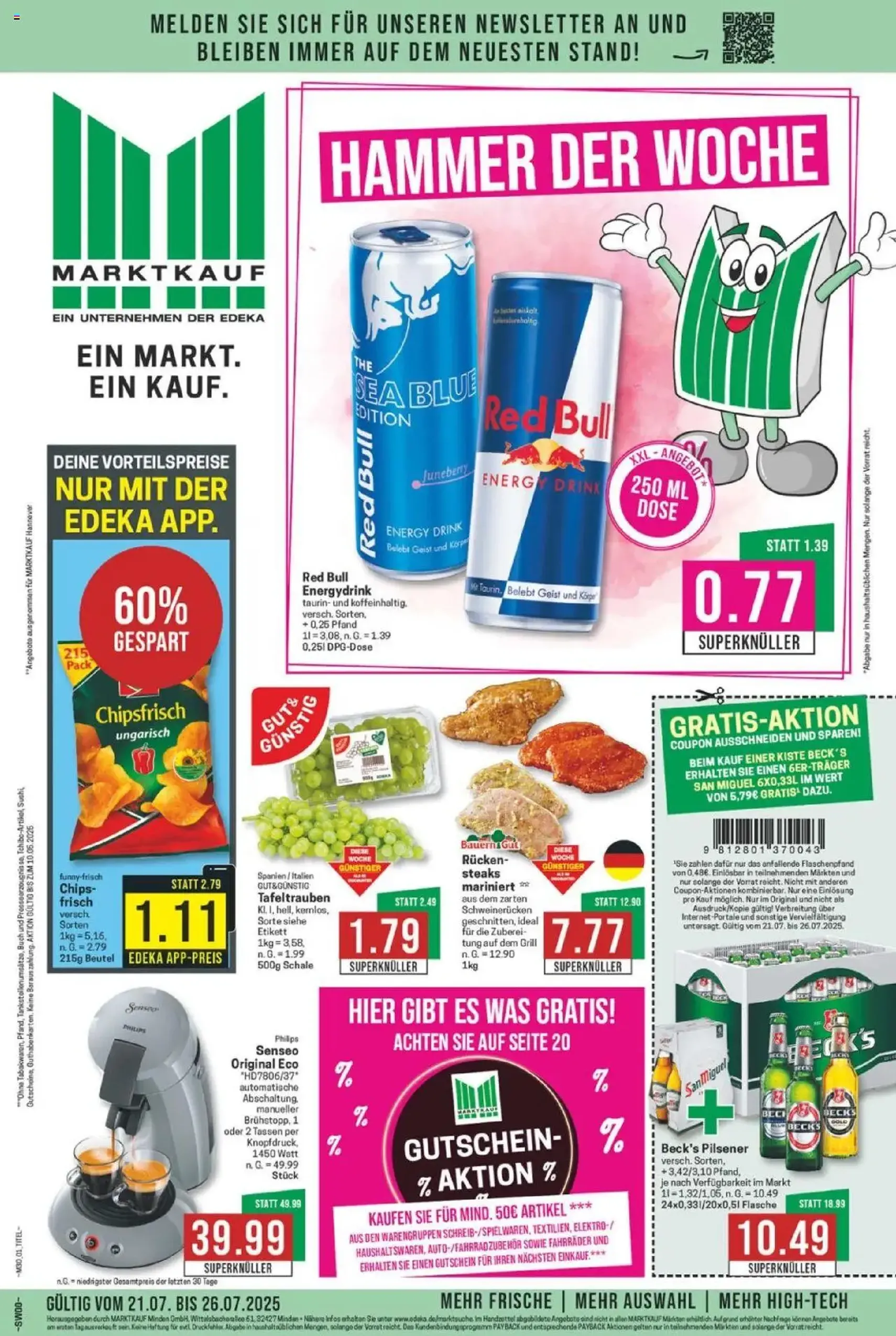 Marktkauf Prospekt - Gültiger Prospekt ab 21.07.2025, Seite 1 von insgesamt 37