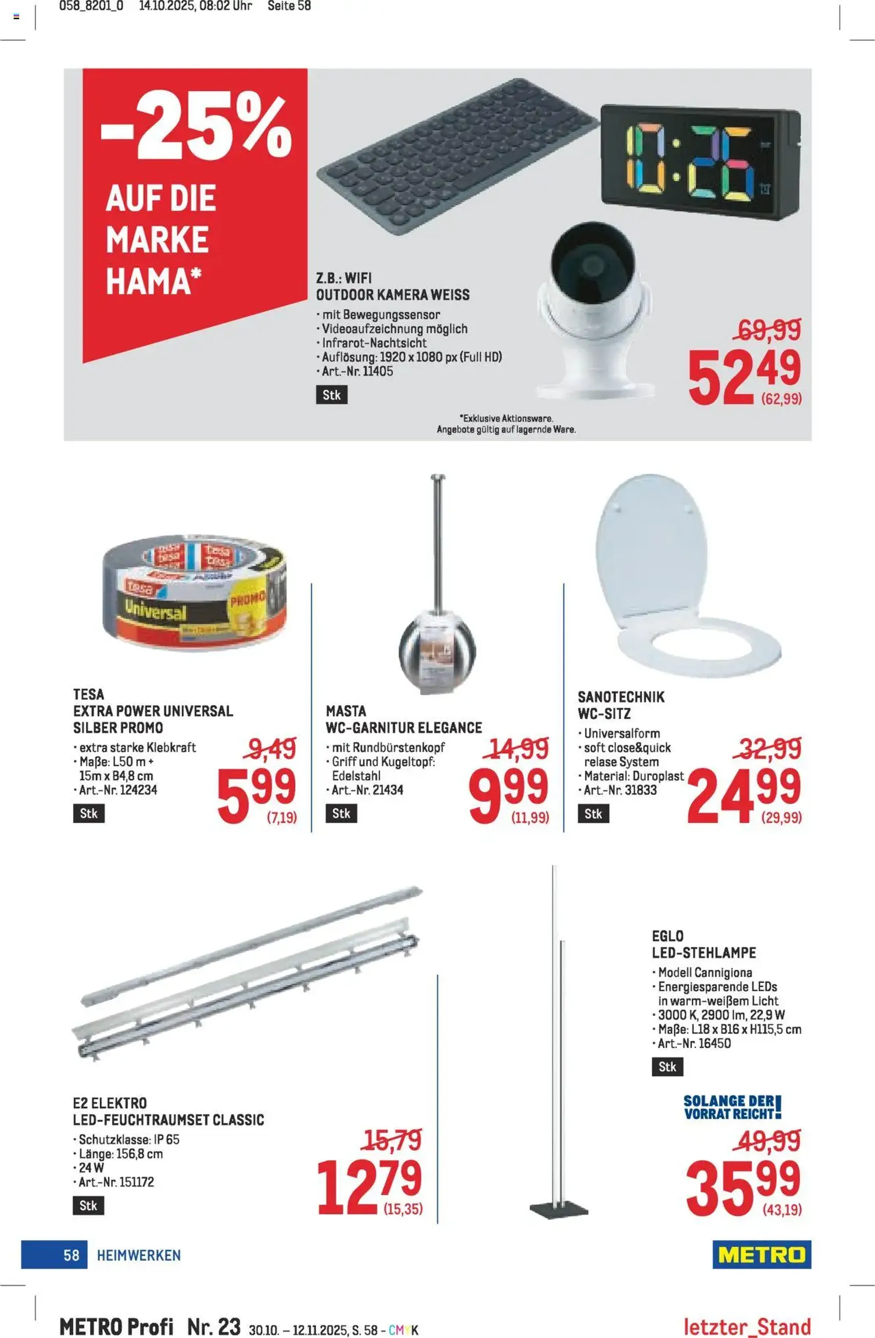 Metro angebote Profi - Gültiger Prospekt ab 30.10.2025, Seite 58 von insgesamt 64 Metro angebote Profi - Gültiger Prospekt ab 30.10.2025, Seite 58 von insgesamt 64