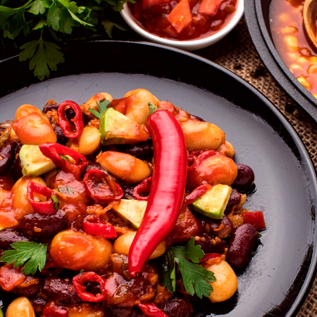 Pellkartoffeln mit Chili con Carne