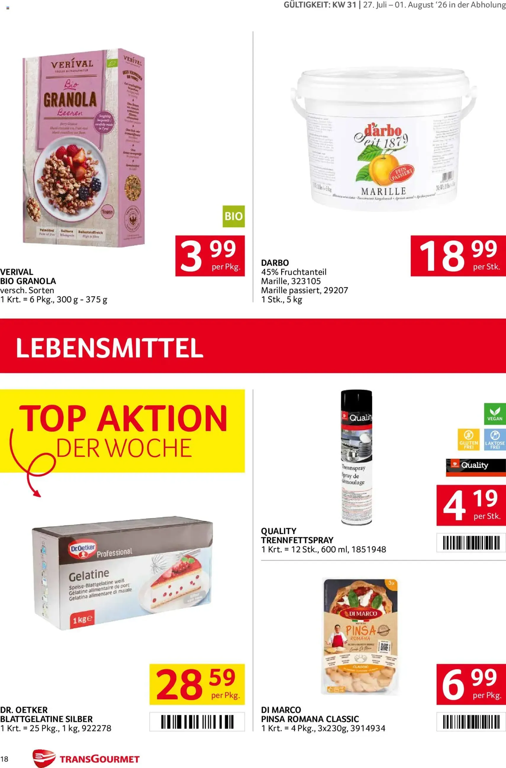 Transgourmet Flugblatt - Gültiger Prospekt ab 27.07.2026, Seite 18 von insgesamt 32