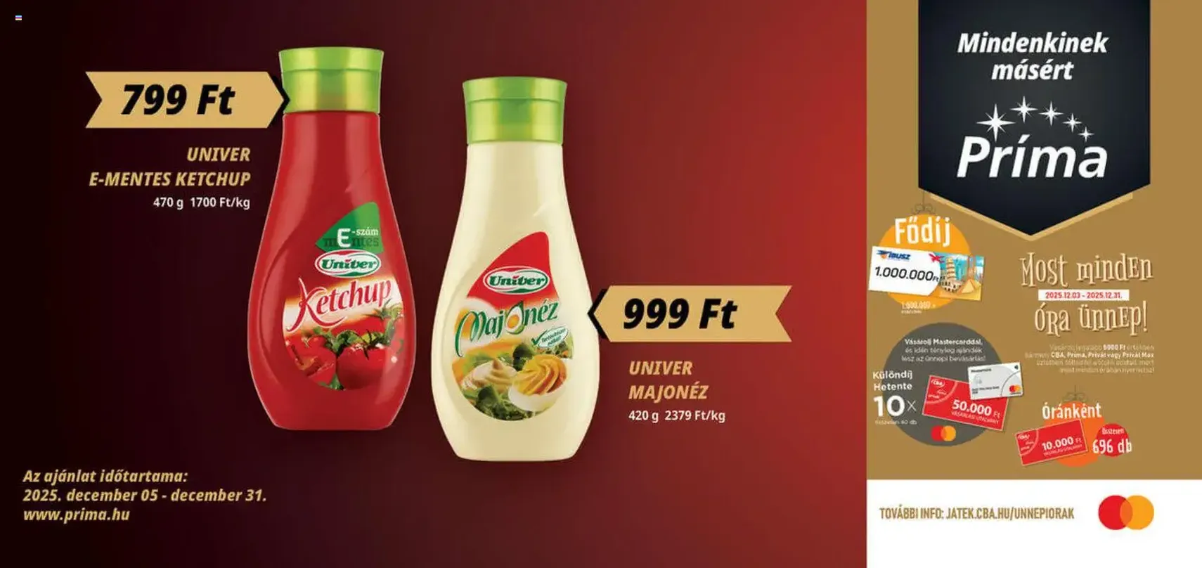 CBA Príma - Óriásplakátok - 2025.12.05. érvényes szórólap 2 oldal 5 oldalból