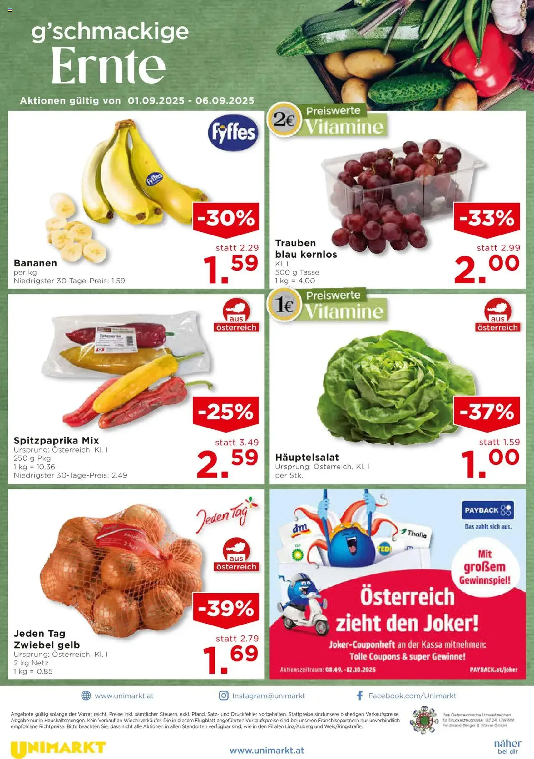 Unimarkt Flugblatt - Gültiger Prospekt ab 03.09.2025, Seite 14 von insgesamt 16 Unimarkt Flugblatt - Gültiger Prospekt ab 03.09.2025, Seite 14 von insgesamt 16