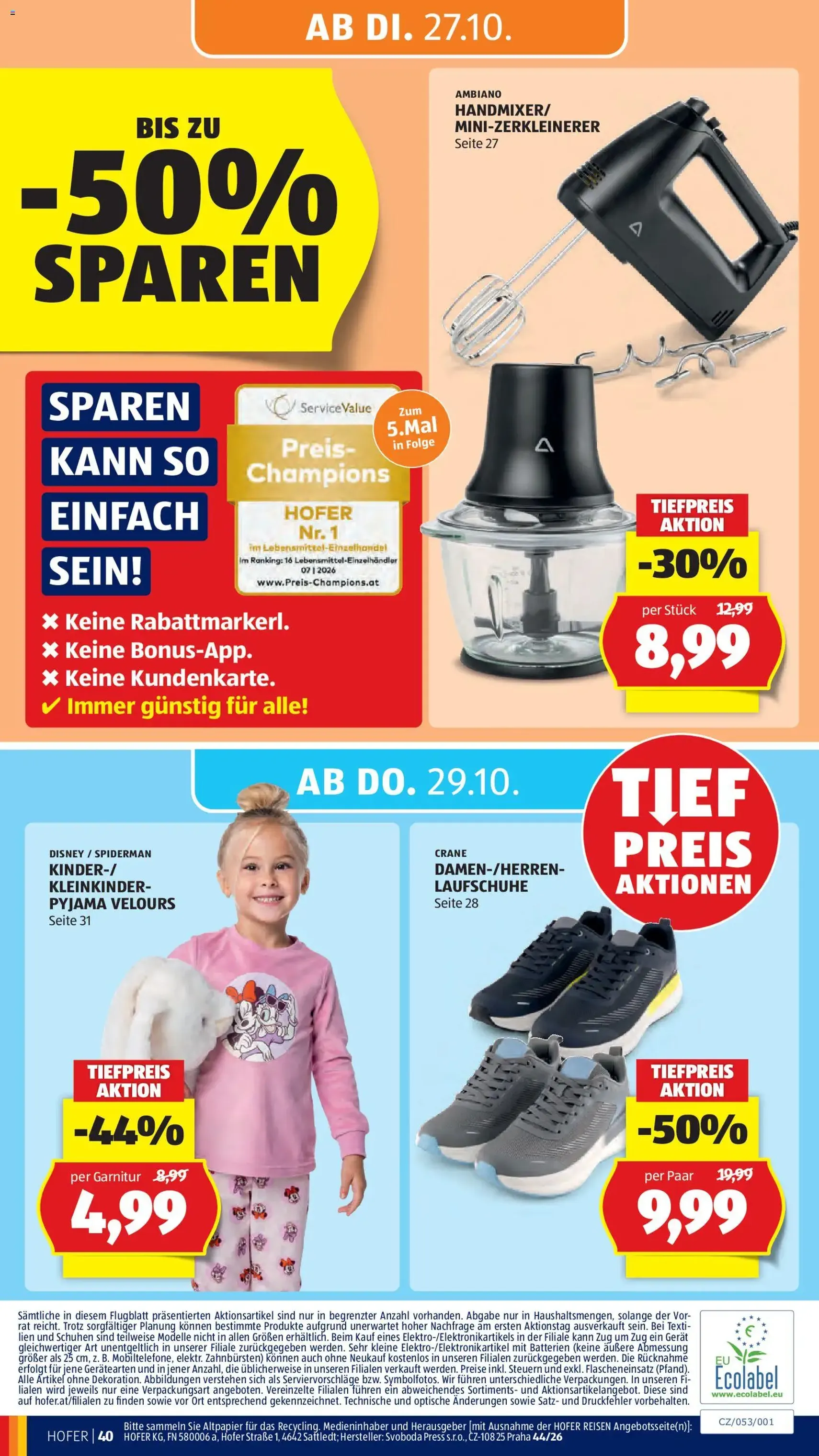 Hofer Flugblatt - Gültiger Prospekt ab 23.10.2026, Seite 50 von insgesamt 50