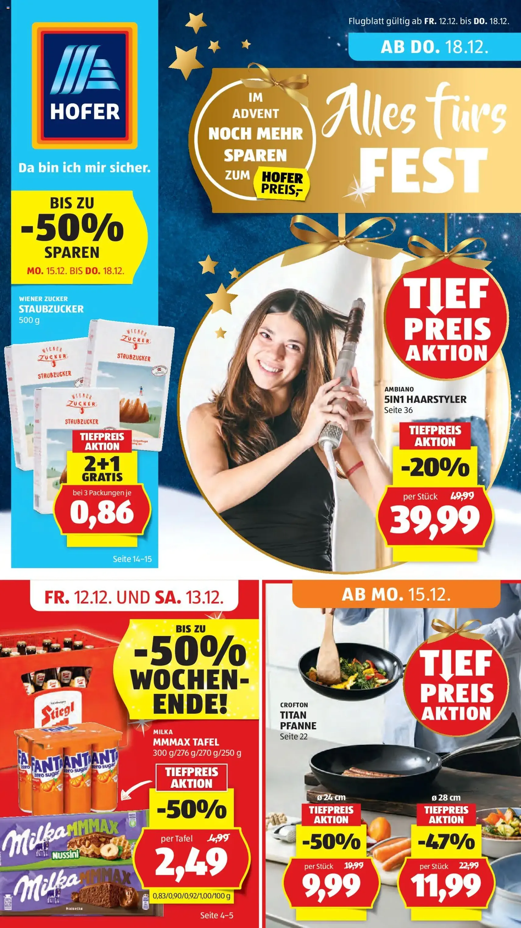 Hofer Flugblatt - Gültiger Prospekt ab 12.12.2025, Seite 1 von insgesamt 53