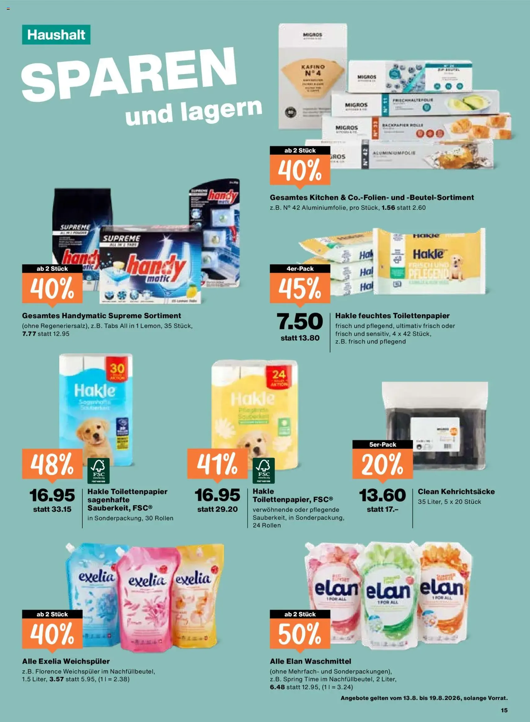 Migros aktionen - Gültiger Prospekt ab 13.08.2026, Seite 15 von insgesamt 20