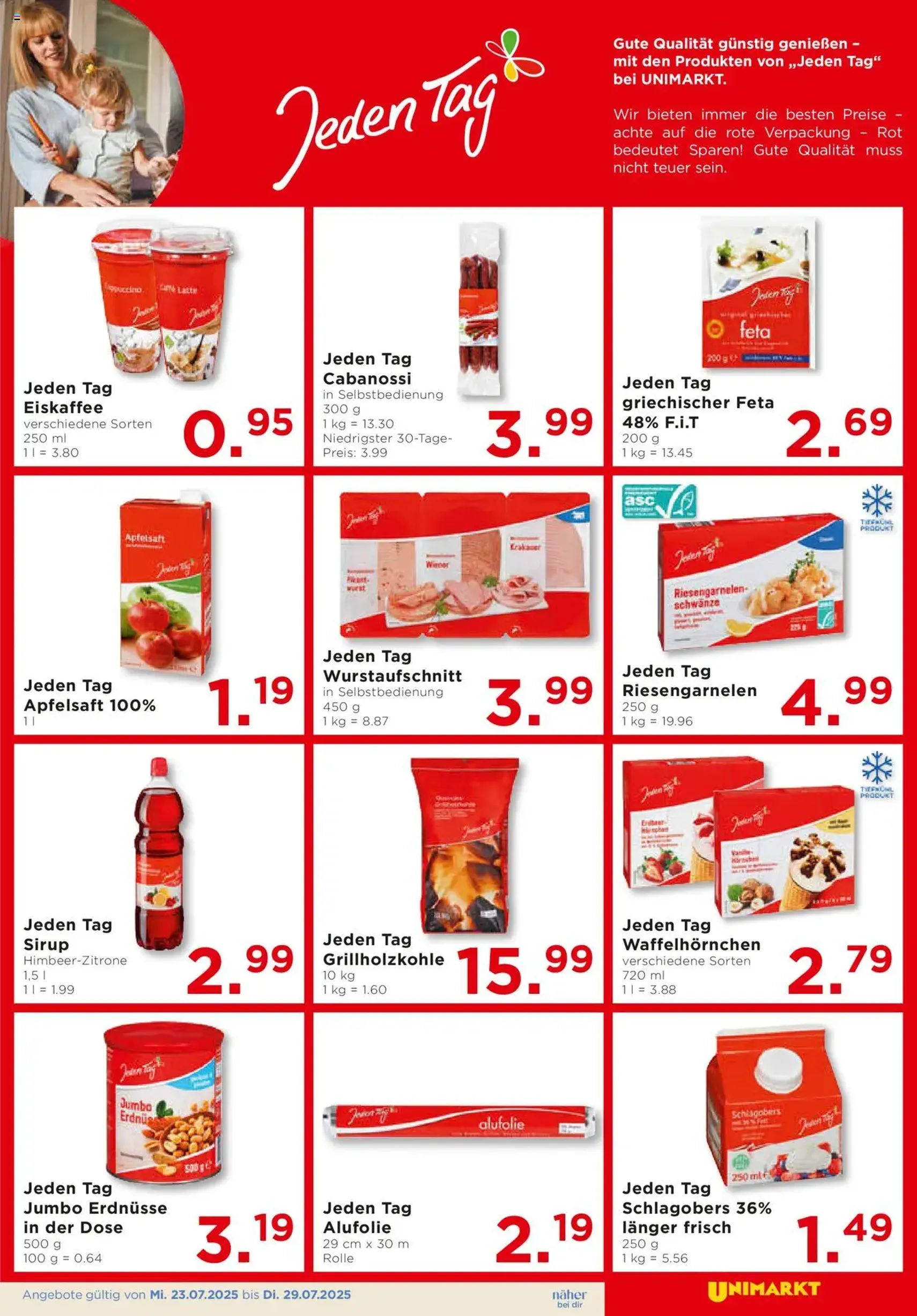 Unimarkt - Broschüre - Gültiger Prospekt ab 23.07.2025, Seite 3 von insgesamt 12
