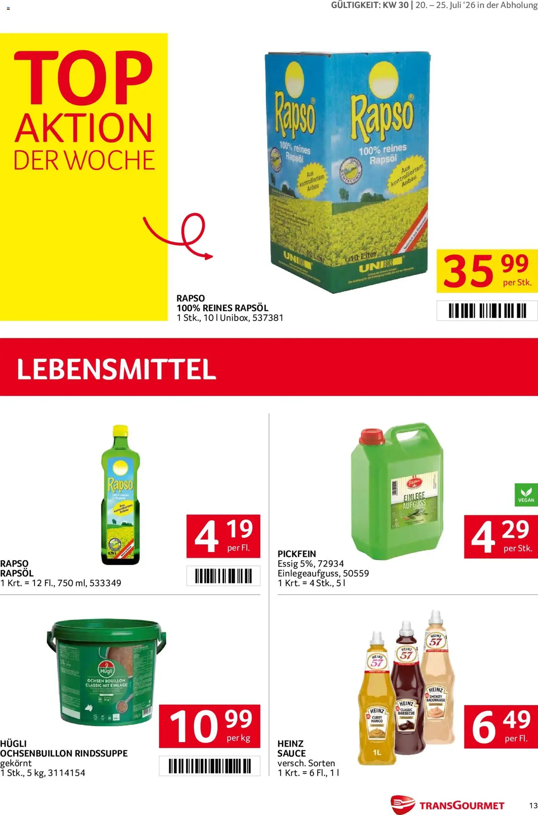 Transgourmet Flugblatt - Gültiger Prospekt ab 20.07.2026, Seite 12 von insgesamt 27