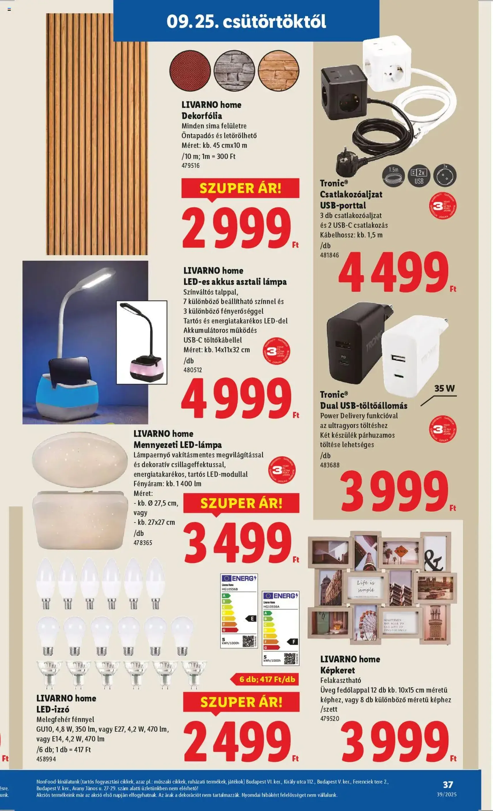 Lidl Akciós újság - 2025.09.25. érvényes szórólap 37 oldal 68 oldalból Lidl Akciós újság - 2025.09.25. érvényes szórólap 37 oldal 68 oldalból