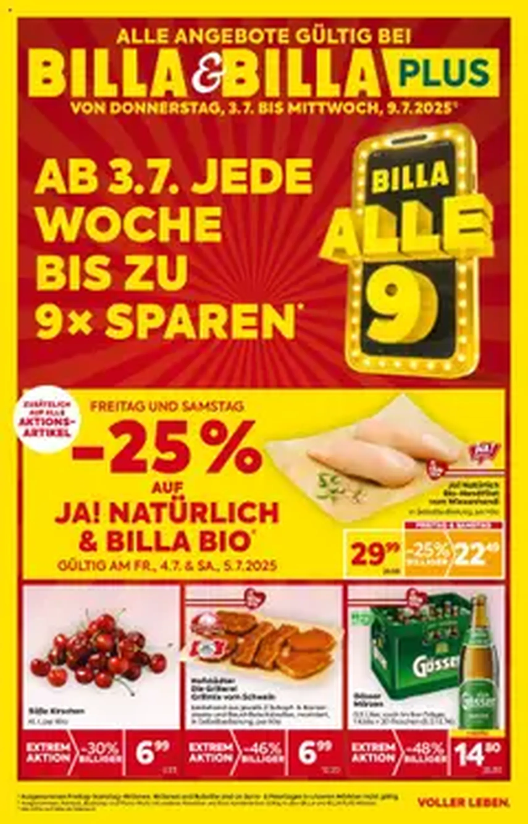 Billa Flugblatt - Gültiger Prospekt ab 03.07.2025, Seite 1 von insgesamt 1