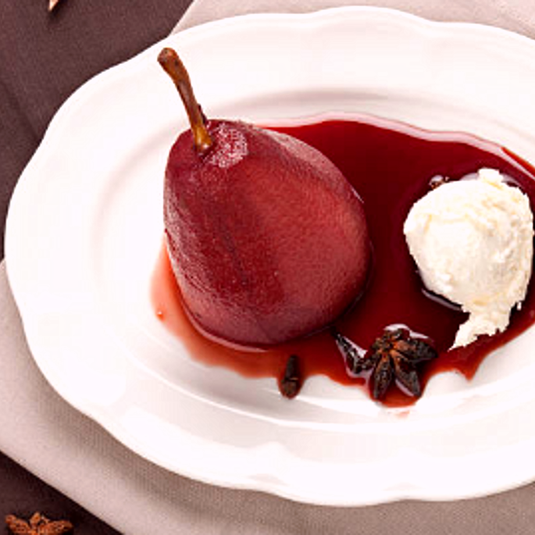 Dessert di Pere al Vino Rosso