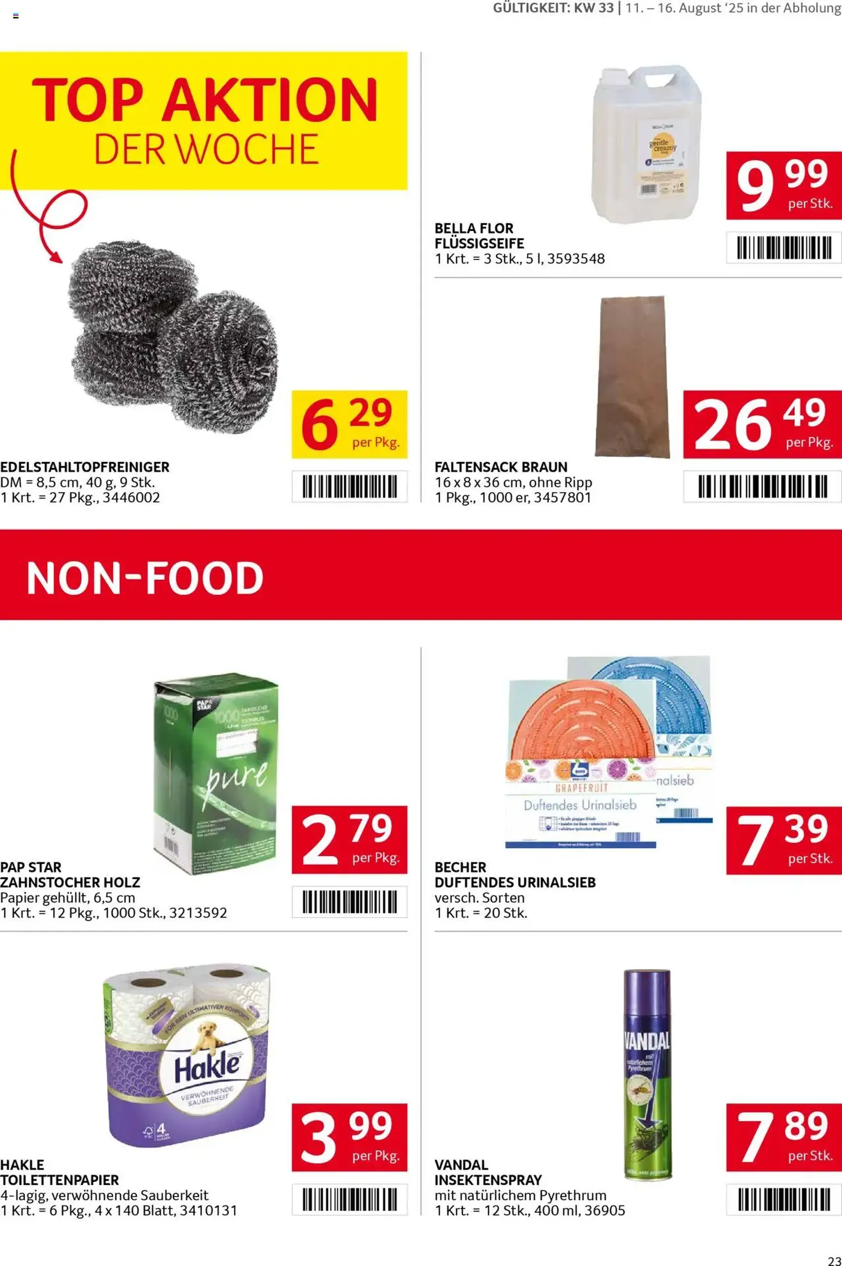 Transgourmet Flugblatt - Gültiger Prospekt ab 10.08.2025, Seite 23 von insgesamt 32 Transgourmet Flugblatt - Gültiger Prospekt ab 10.08.2025, Seite 23 von insgesamt 32