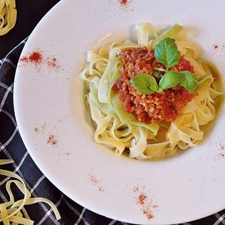 Previsualización de la receta Fettuccine con burrata y tomate cherry