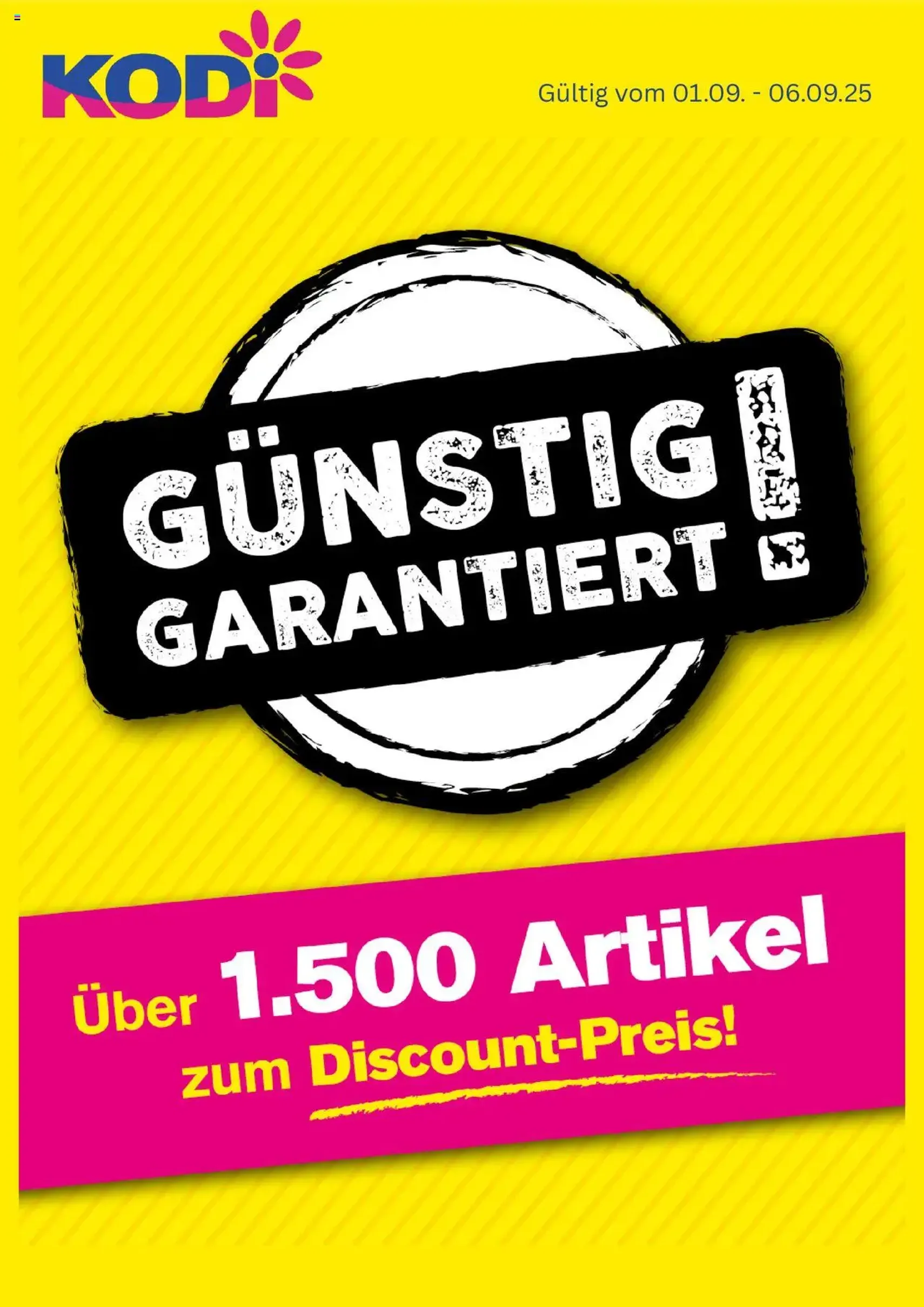 KODi Prospekt - Gültiger Prospekt ab 01.09.2025, Seite 1 von insgesamt 5