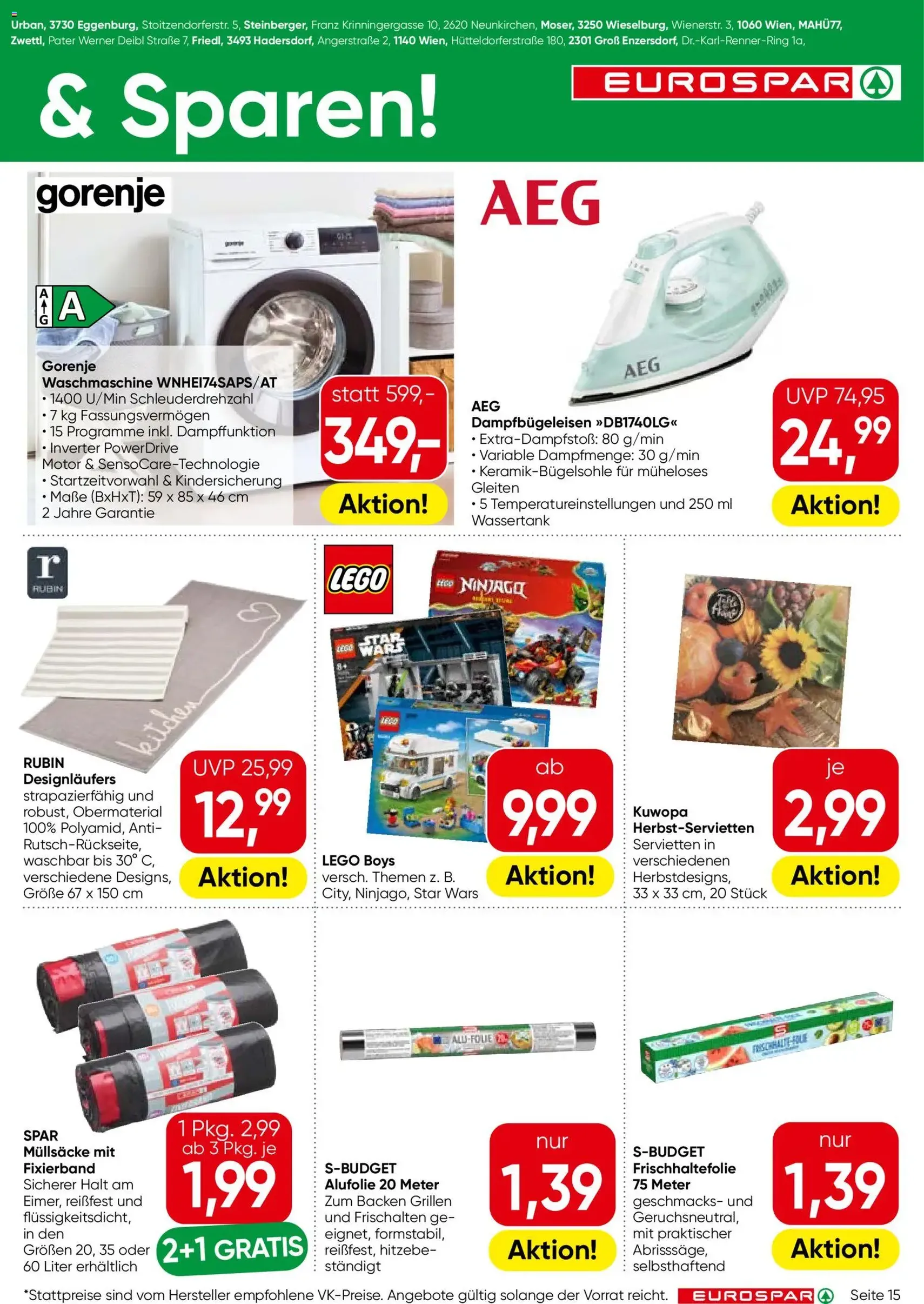 Eurospar Flugblatt - Gültiger Prospekt ab 27.08.2026, Seite 15 von insgesamt 16