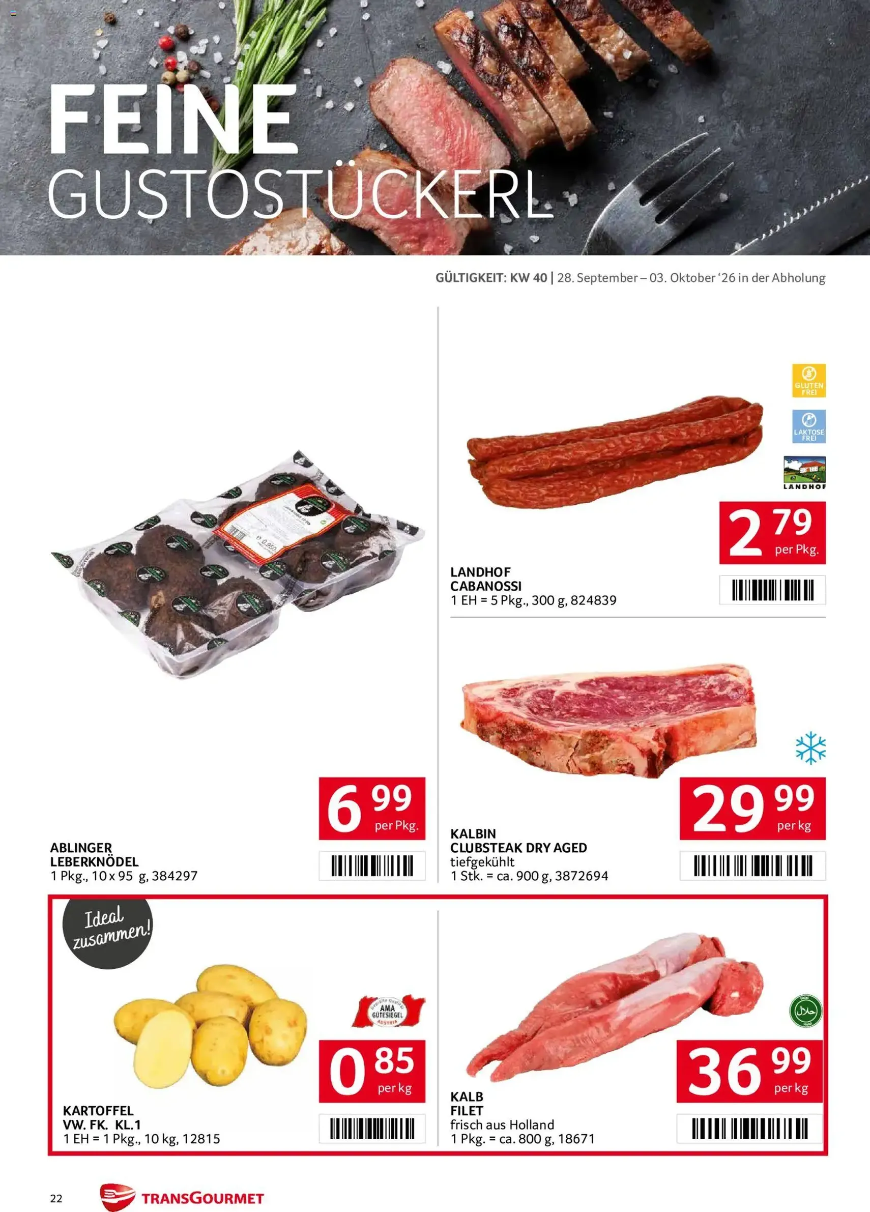 Transgourmet Flugblatt - Gültiger Prospekt ab 28.09.2026, Seite 22 von insgesamt 28