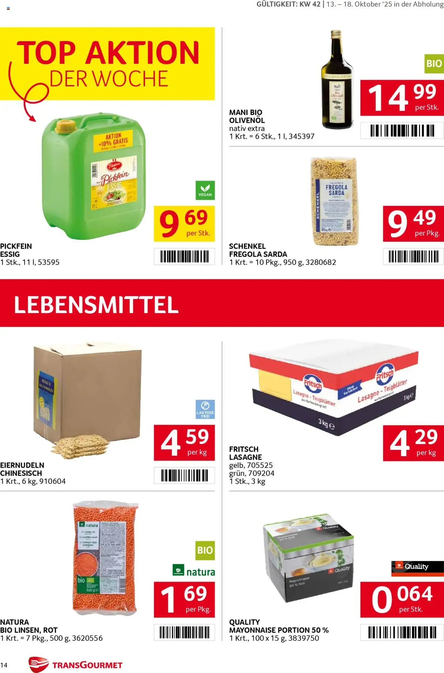 Transgourmet Flugblatt - Gültiger Prospekt ab 13.10.2025, Seite 14 von insgesamt 28