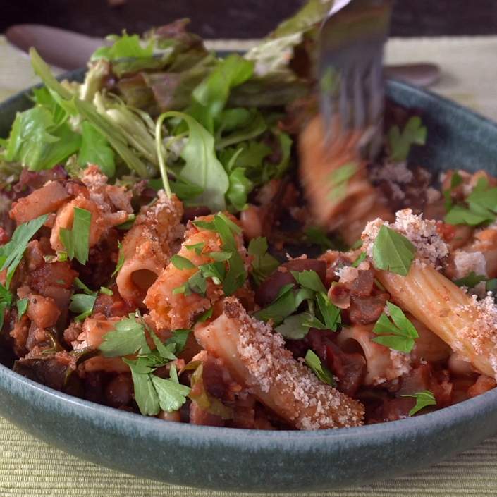 Pasta al forno con melanzane