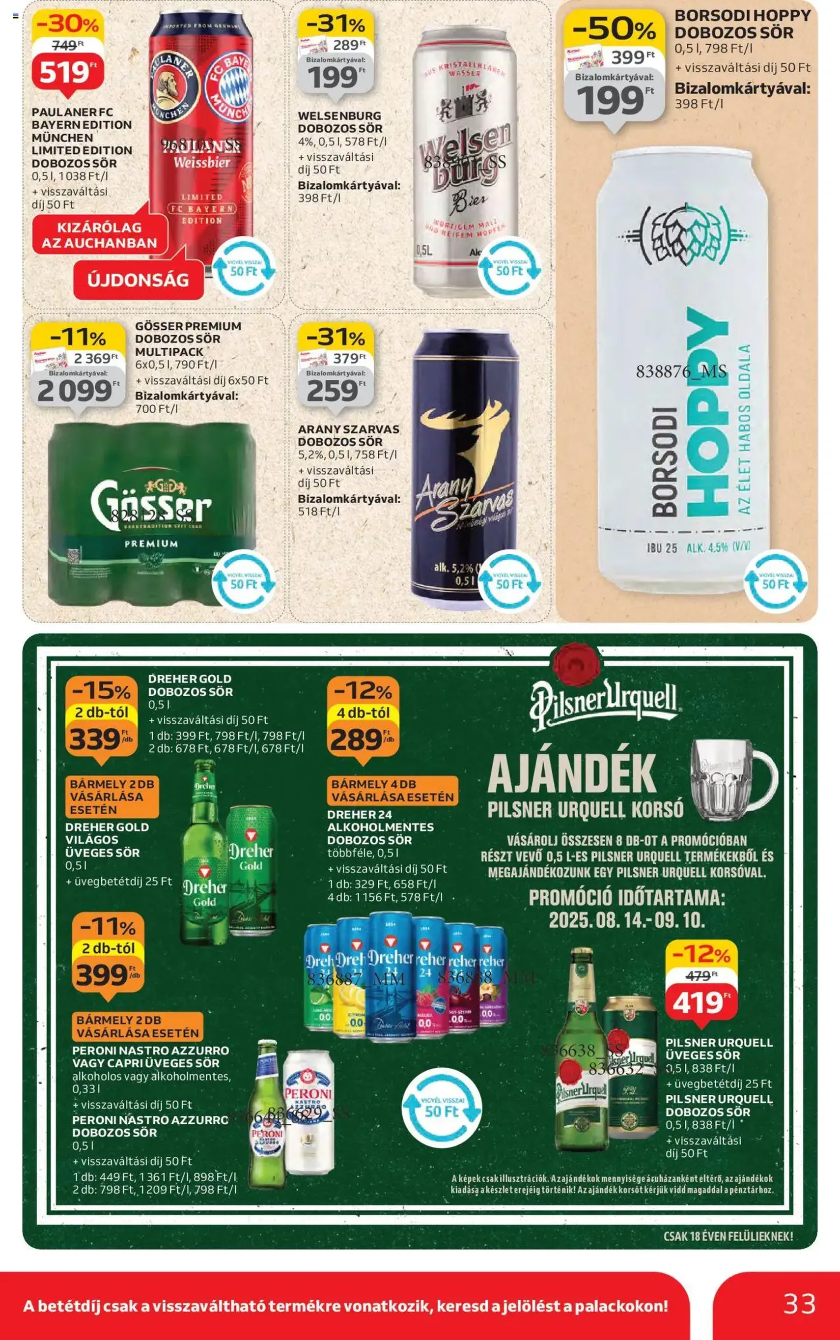 Auchan Akciós újság - 2025.08.14. érvényes szórólap 33 oldal 54 oldalból Auchan Akciós újság - 2025.08.14. érvényes szórólap 33 oldal 54 oldalból
