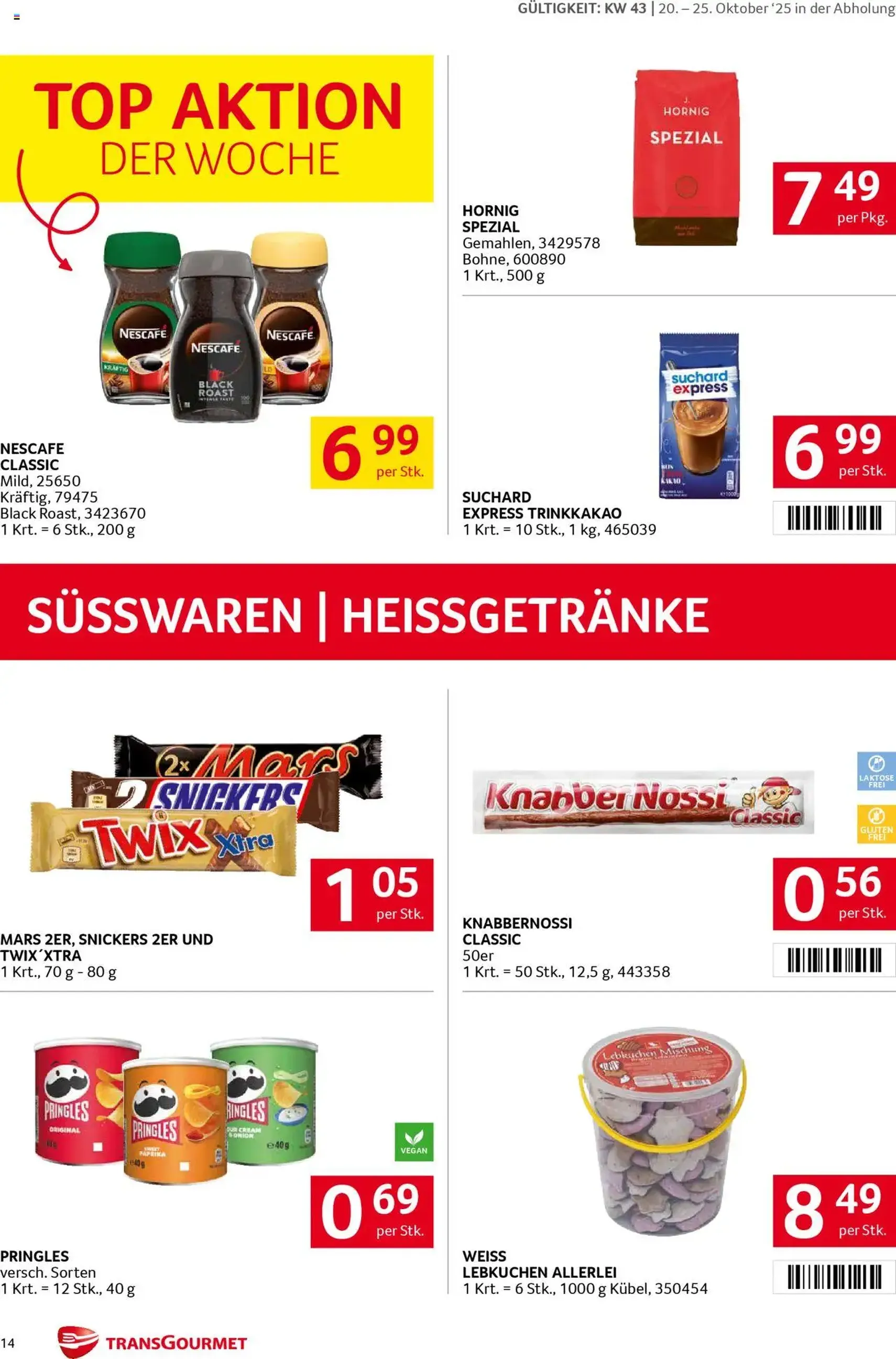 Transgourmet Flugblatt - Gültiger Prospekt ab 20.10.2025, Seite 14 von insgesamt 28 Transgourmet Flugblatt - Gültiger Prospekt ab 20.10.2025, Seite 14 von insgesamt 28