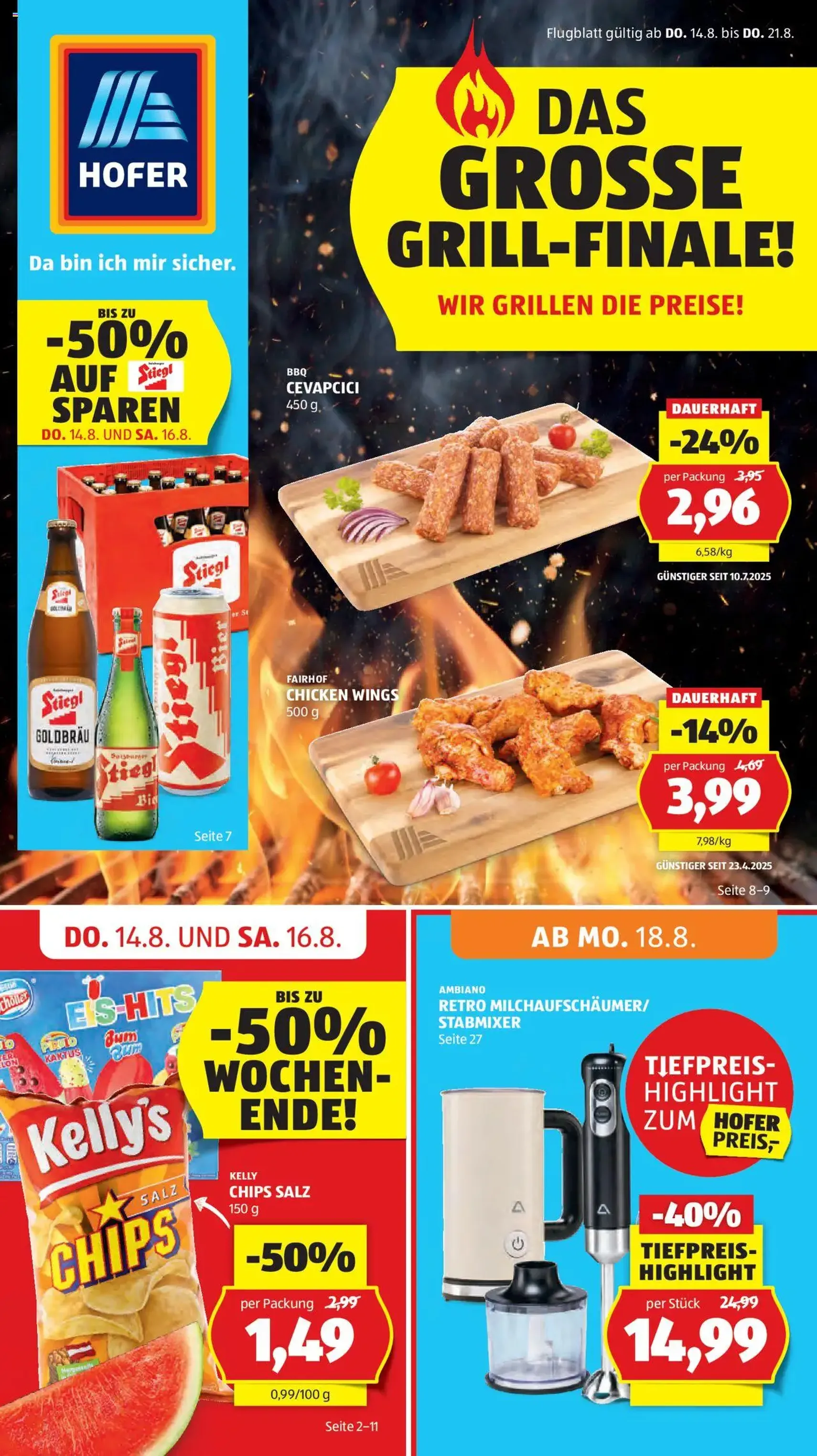 Hofer Flugblatt - Gültiger Prospekt ab 14.08.2025, Seite 1 von insgesamt 45
