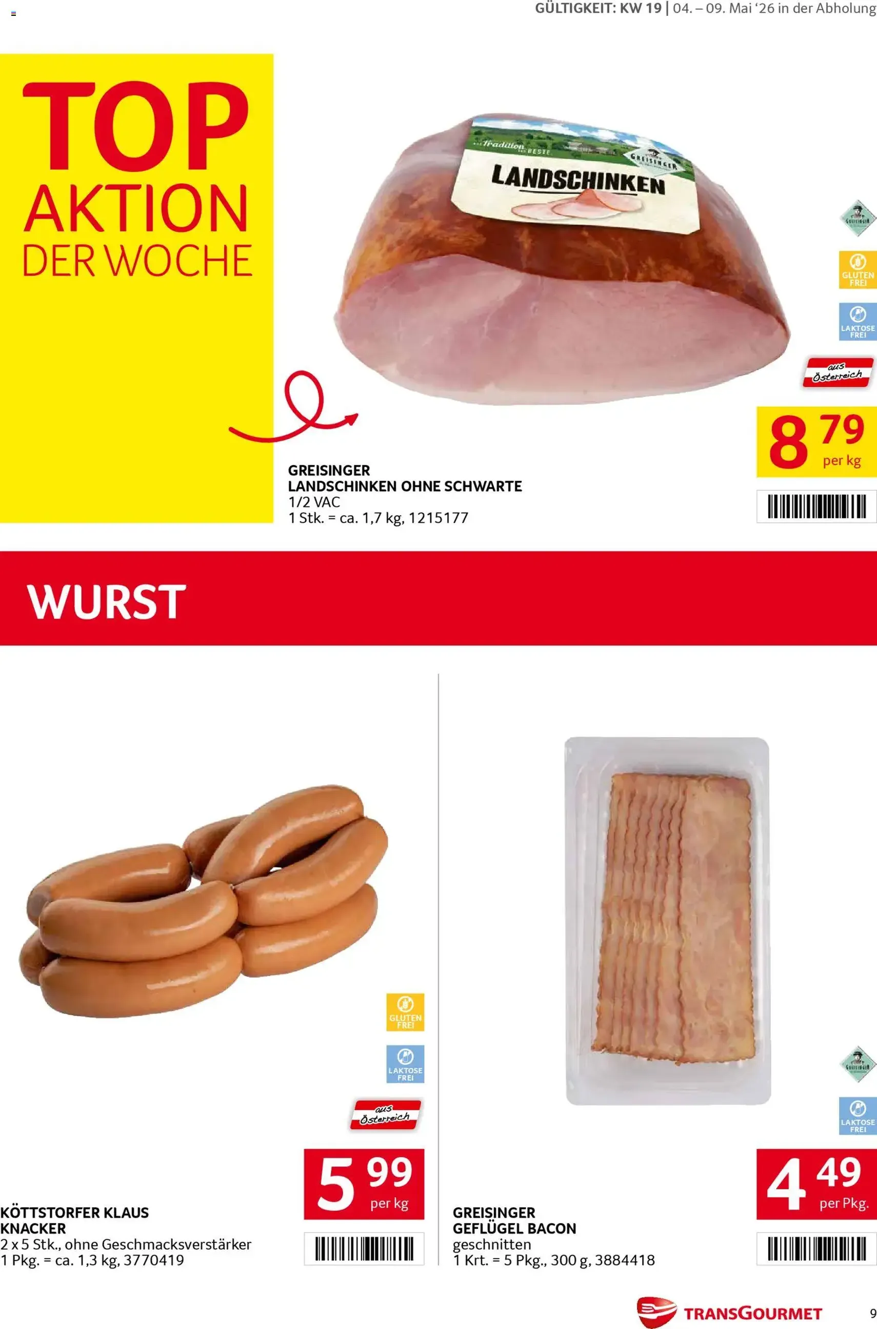 Transgourmet Flugblatt - Gültiger Prospekt ab 04.05.2026, Seite 9 von insgesamt 32