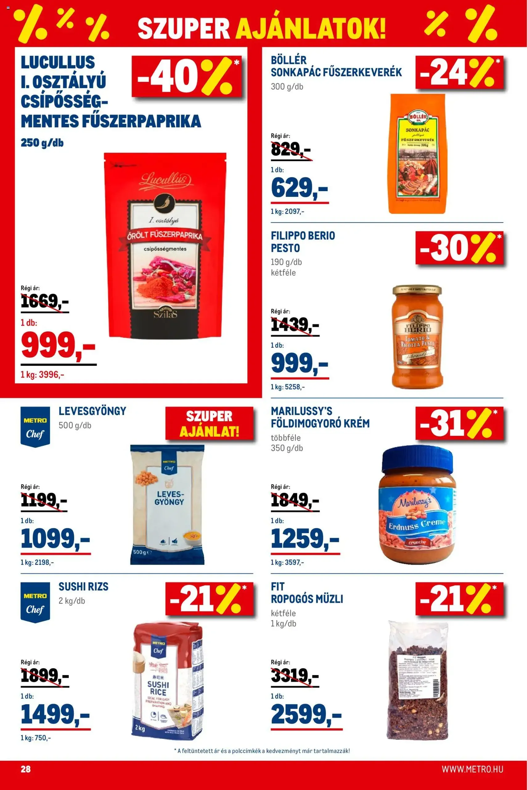 Metro - Élelmiszer és Szezonális katalógus 2026/01 - 2026.01.02. érvényes szórólap 28 oldal 40 oldalból