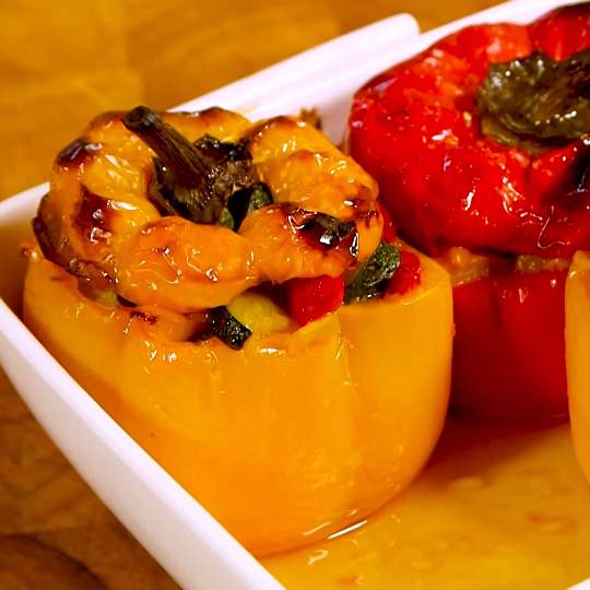 Anteprima ricetta Peperoni ripieni di riso selvaggio