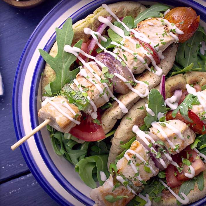 Souvlaki griego de pollo