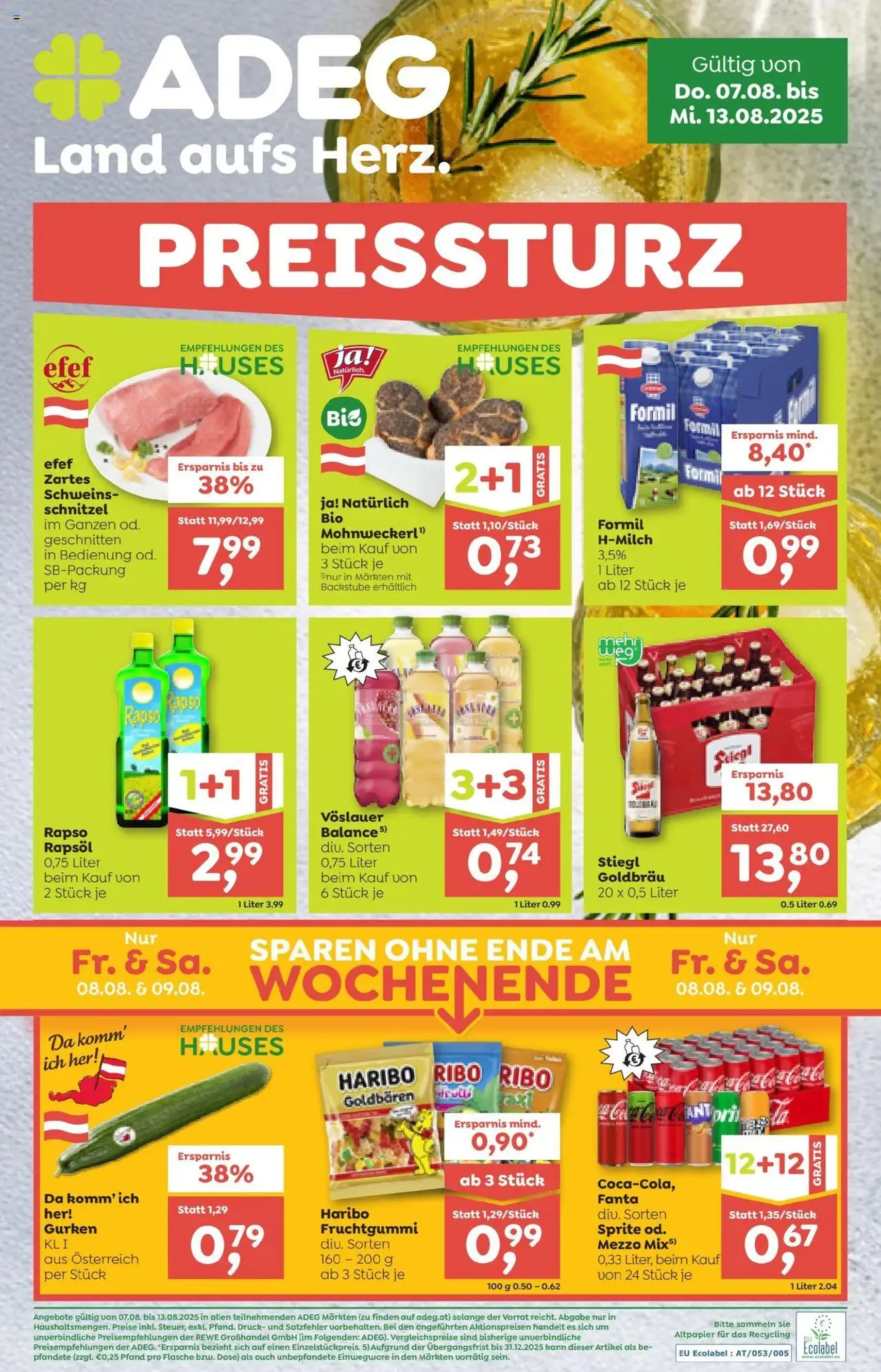 ADEG Flugblatt - Gültiger Prospekt ab 07.08.2025, Seite 1 von insgesamt 12
