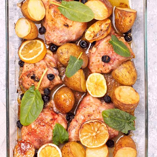 Anteprima ricetta Quarti di pollo con patate