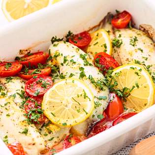 Recipe preview Baked cod fillets