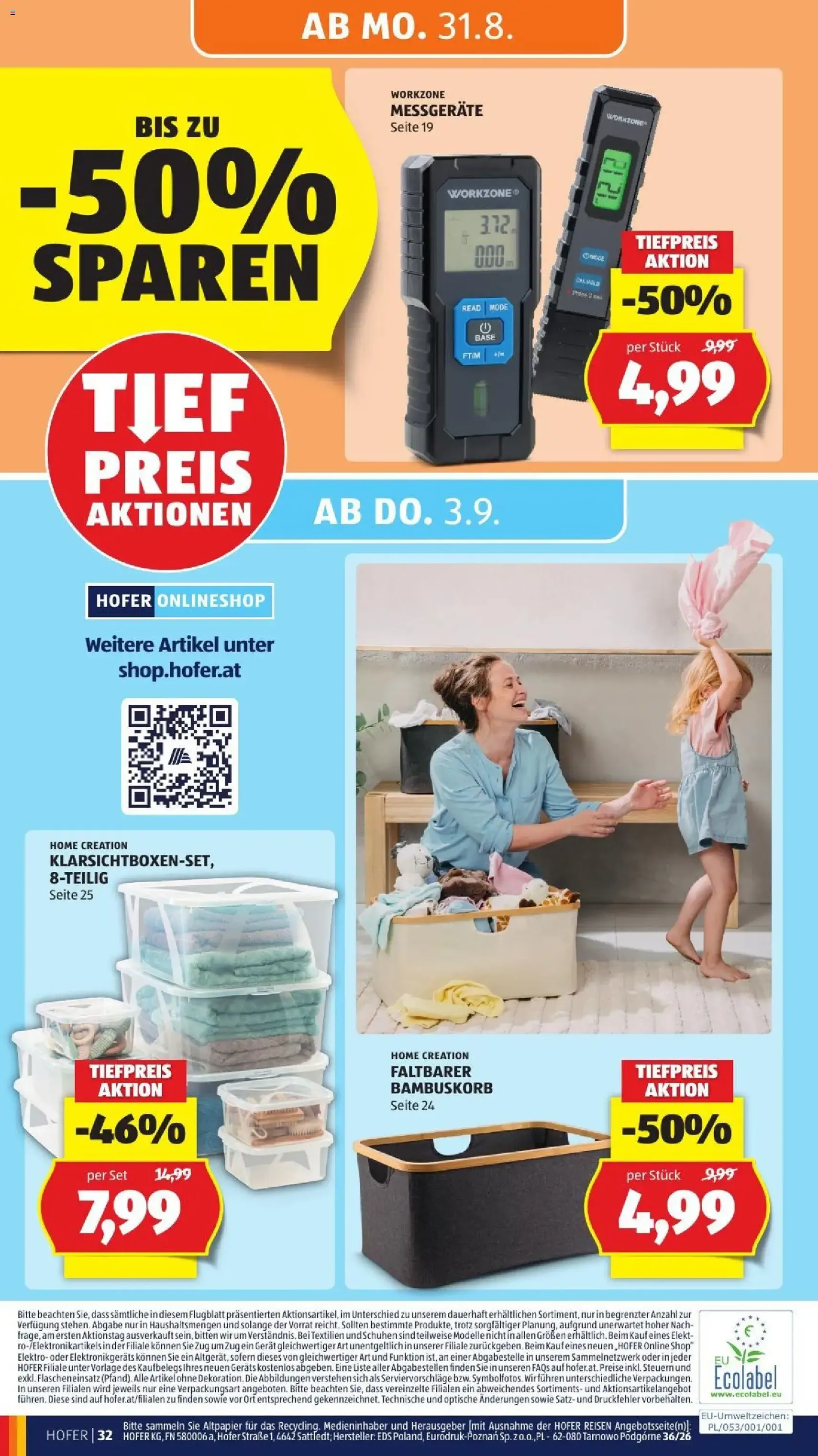 Hofer Flugblatt - Gültiger Prospekt ab 28.08.2026, Seite 45 von insgesamt 45