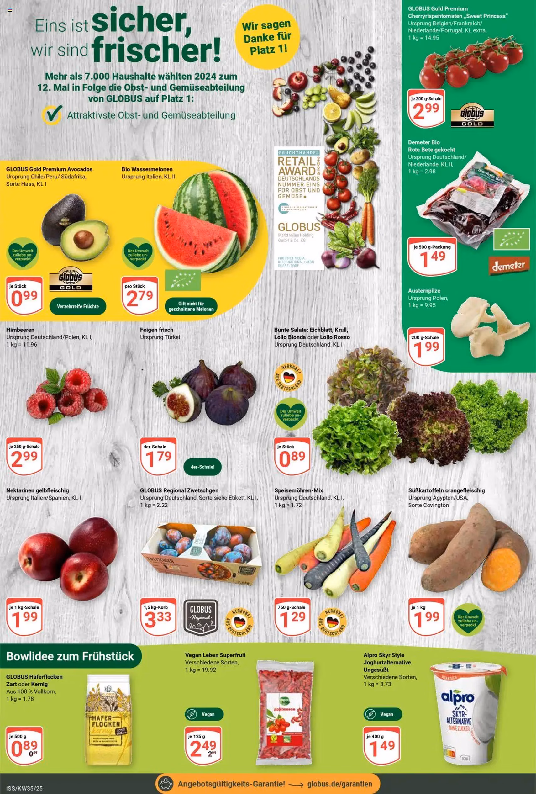 Globus Prospekt - Gültiger Prospekt ab 25.08.2025, Seite 4 von insgesamt 17 Globus Prospekt - Gültiger Prospekt ab 25.08.2025, Seite 4 von insgesamt 17